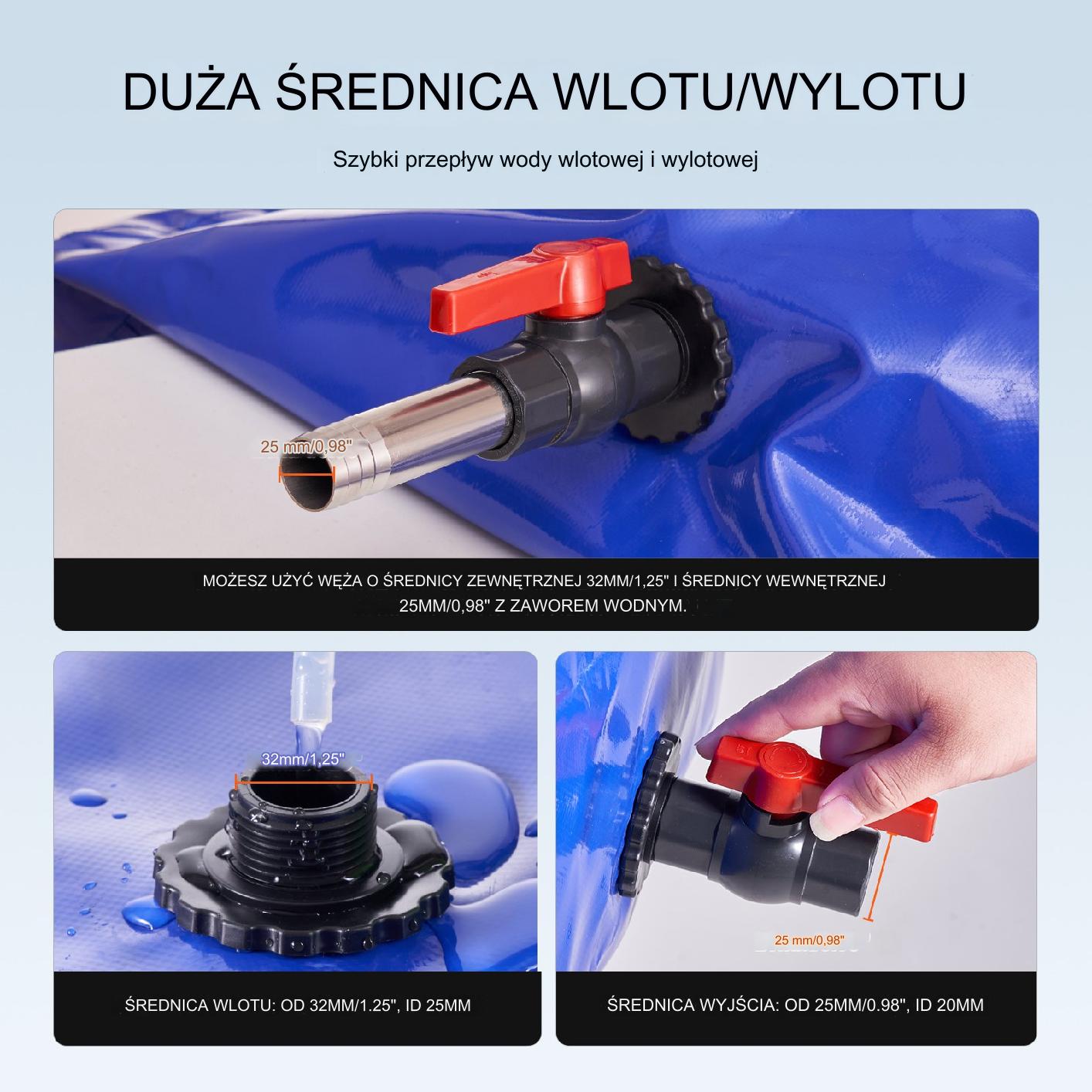 Przenośny Zbiornik Na Wodę 400 L - obrazek 4