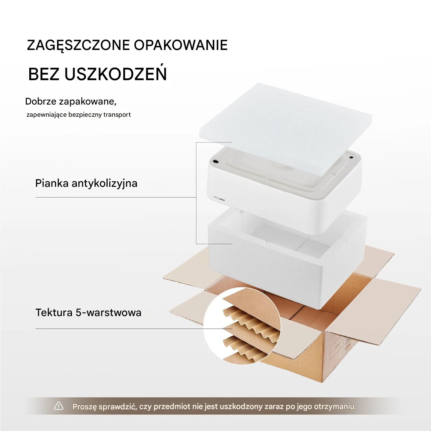 Ceramiczna umywalka 48x37 cm nowoczesna nablatowa biała - obrazek 4