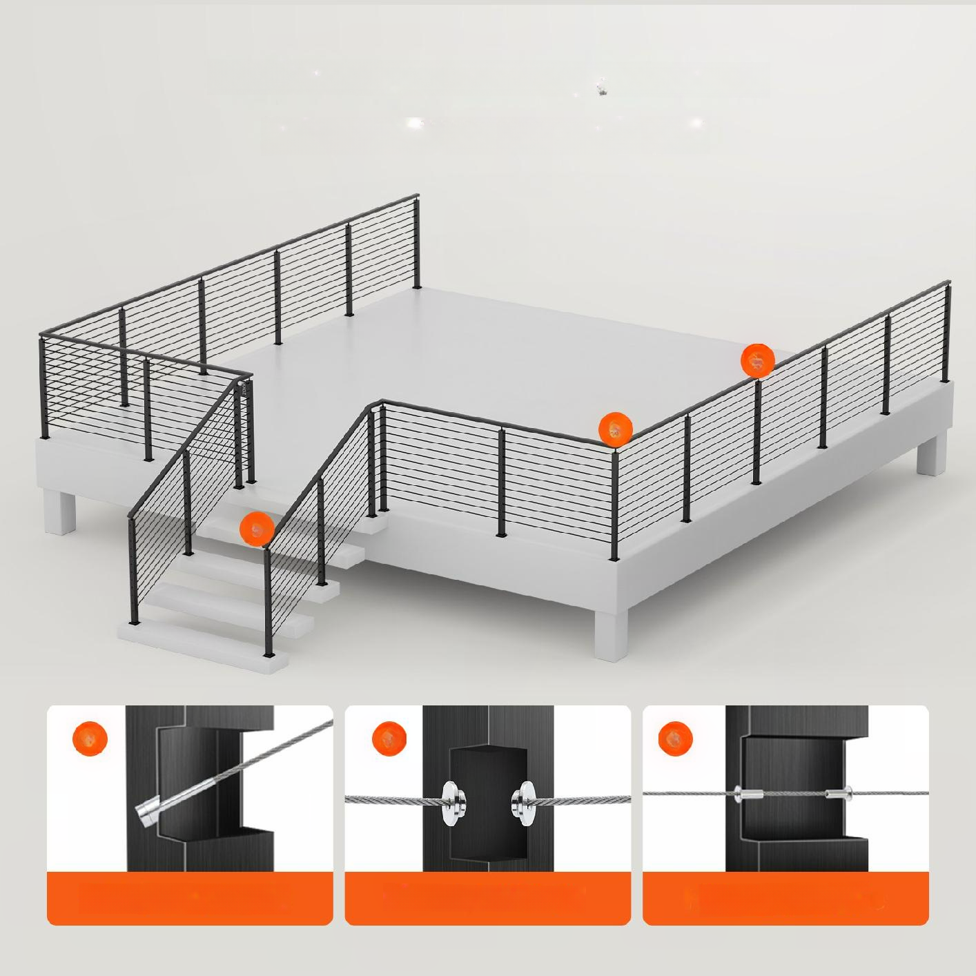 Słup do balustrady 107x5x5cm czarny 30° otwór montaż schodowy taras - obrazek 5