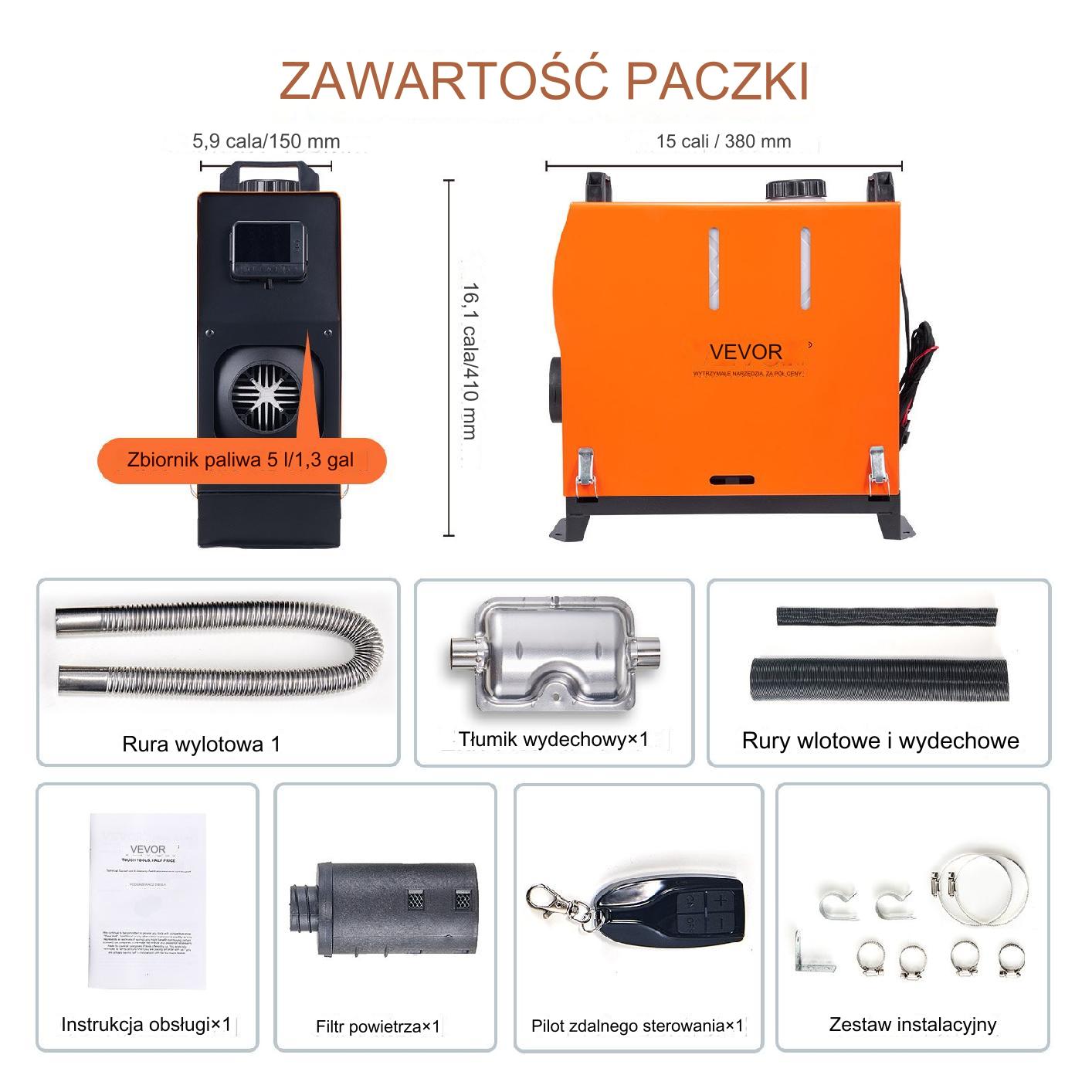 Ogrzewanie postojowe nagrzewnica 12V 8KW - obrazek 2