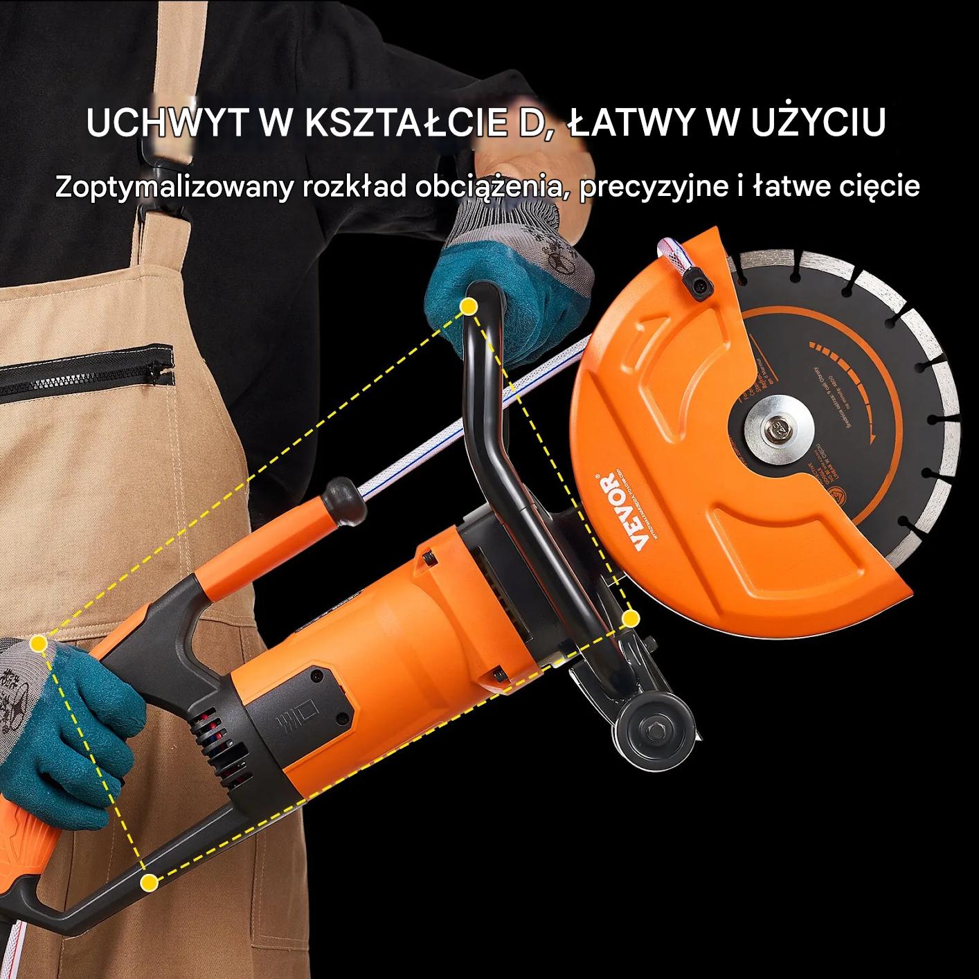 Piła do betonu 23 cm elektryczna wet/dry z pompą wody i tarczą - obrazek 7