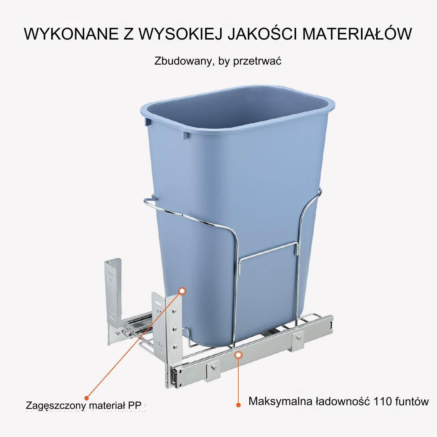 Wysuwany Kosz na Śmieci Cargo – 35 L - obrazek 3