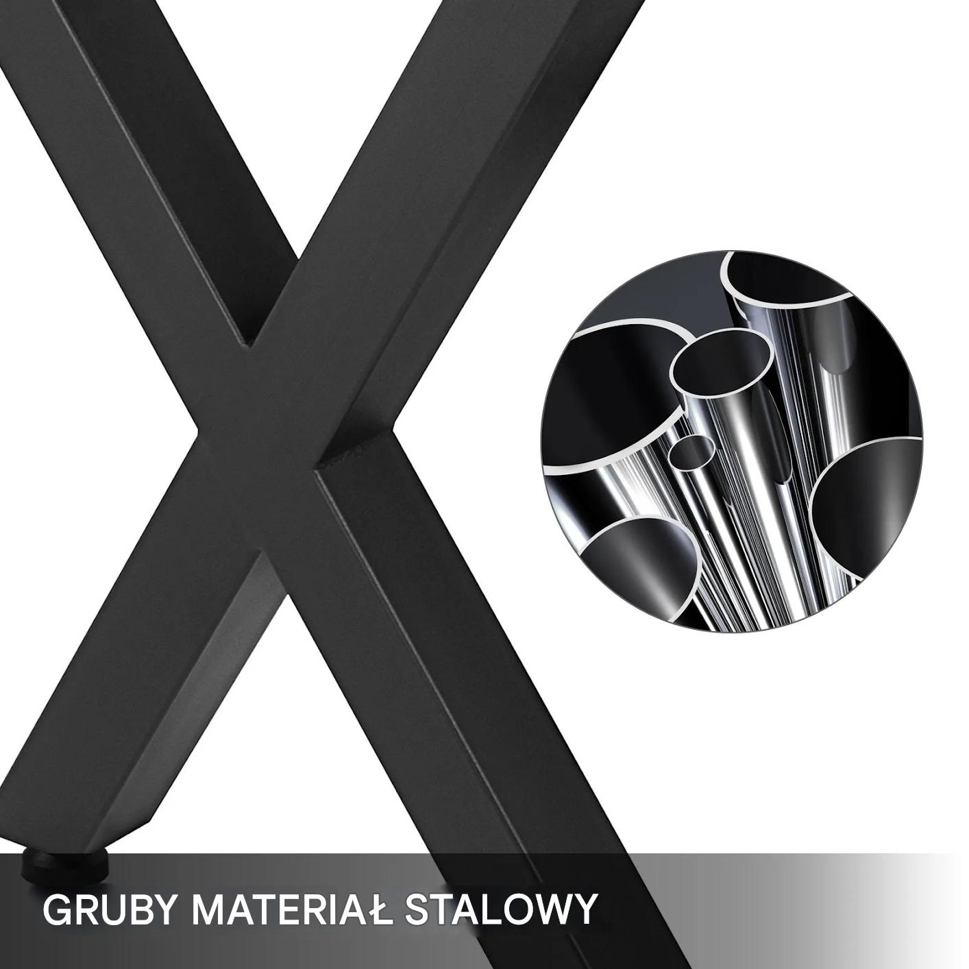 Nogi do stołu lawy biurka stolika metalowe loftowe 2 sztuki 72 x 60 cm - obrazek 6