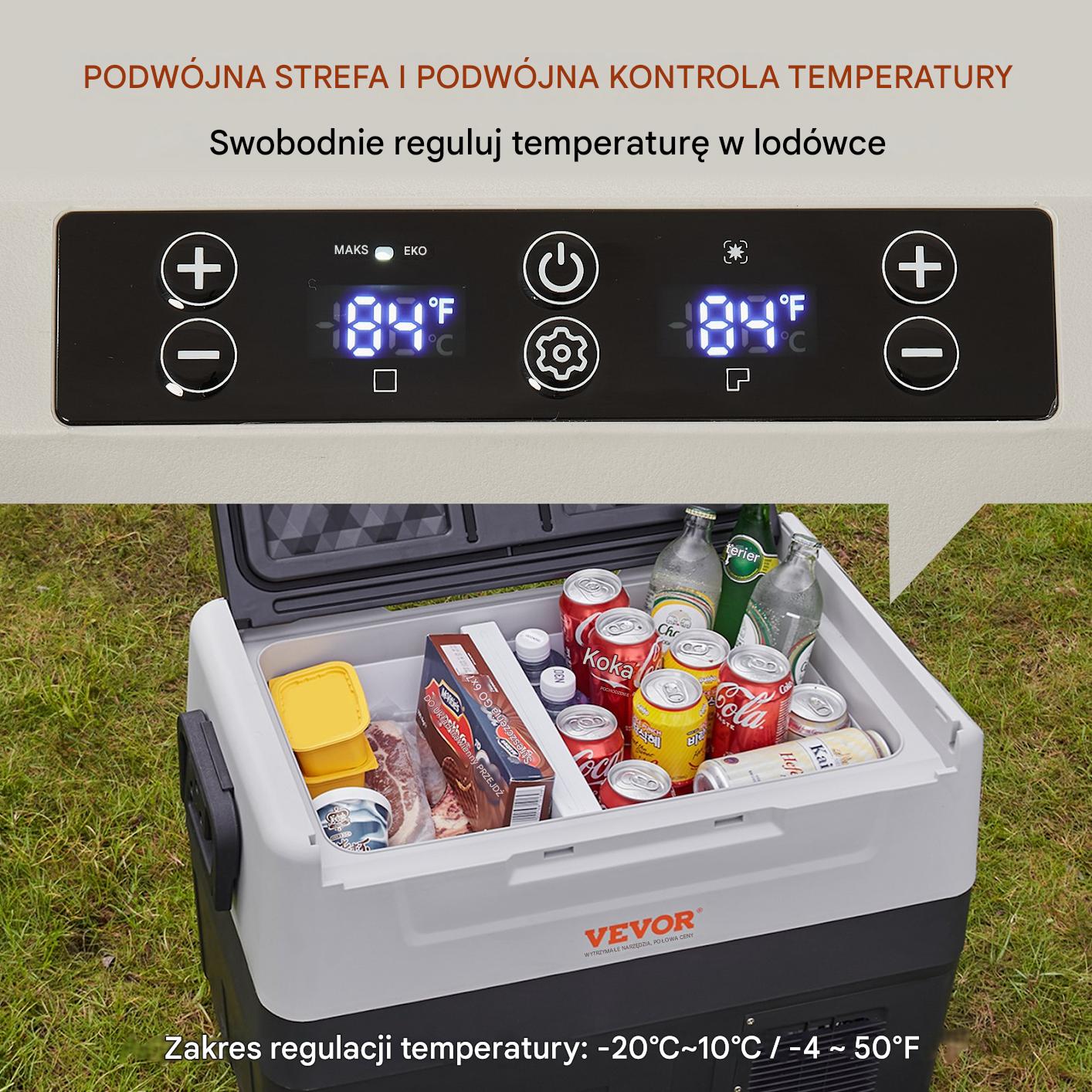 LODÓWKA TURYSTYCZNA SAMOCHODOWA PRZENOŚNA Z ZAMRAŻALKĄ KOMPRESOROWA 45 L - obrazek 3