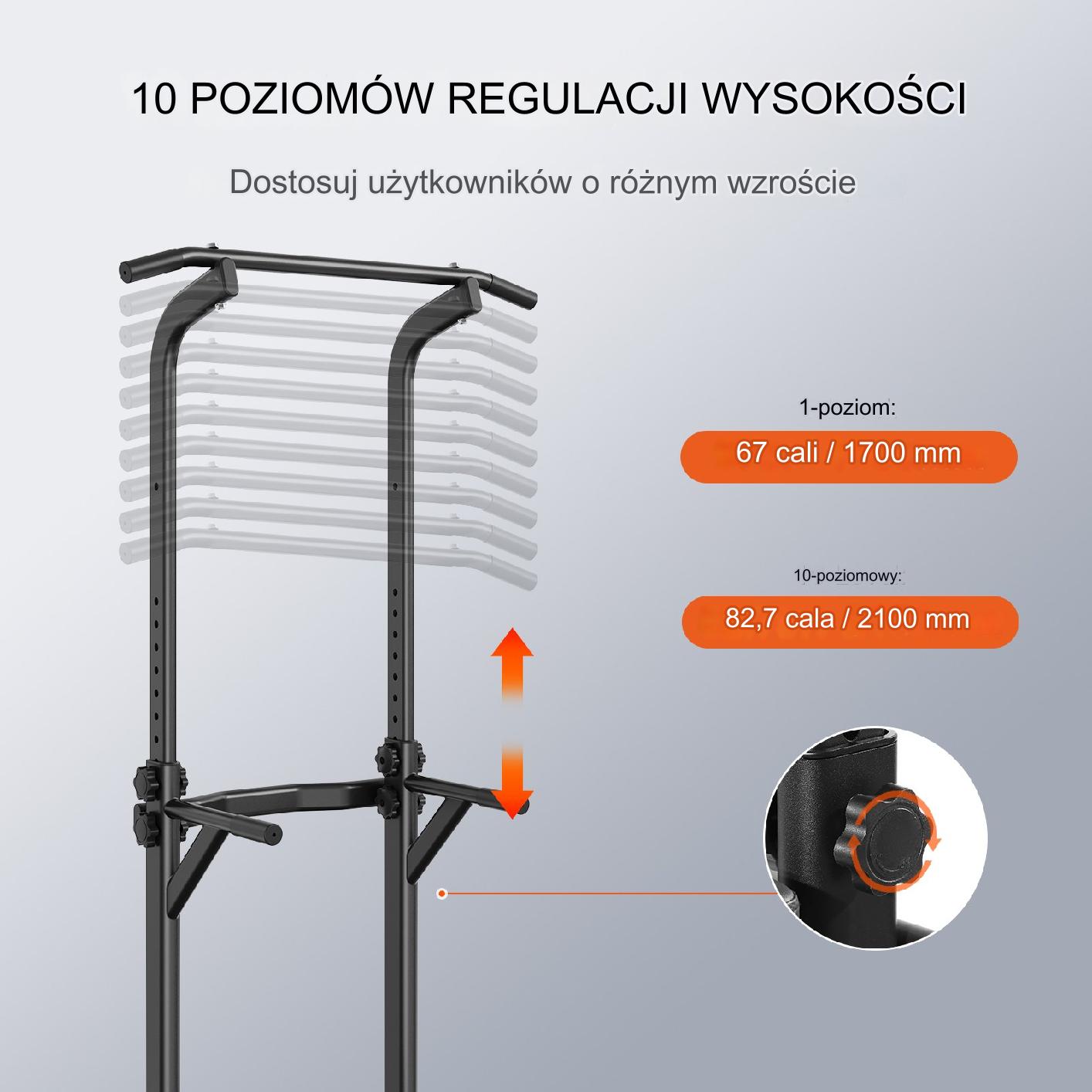 10-Poziomowy Drążek do Podciągania - obrazek 3