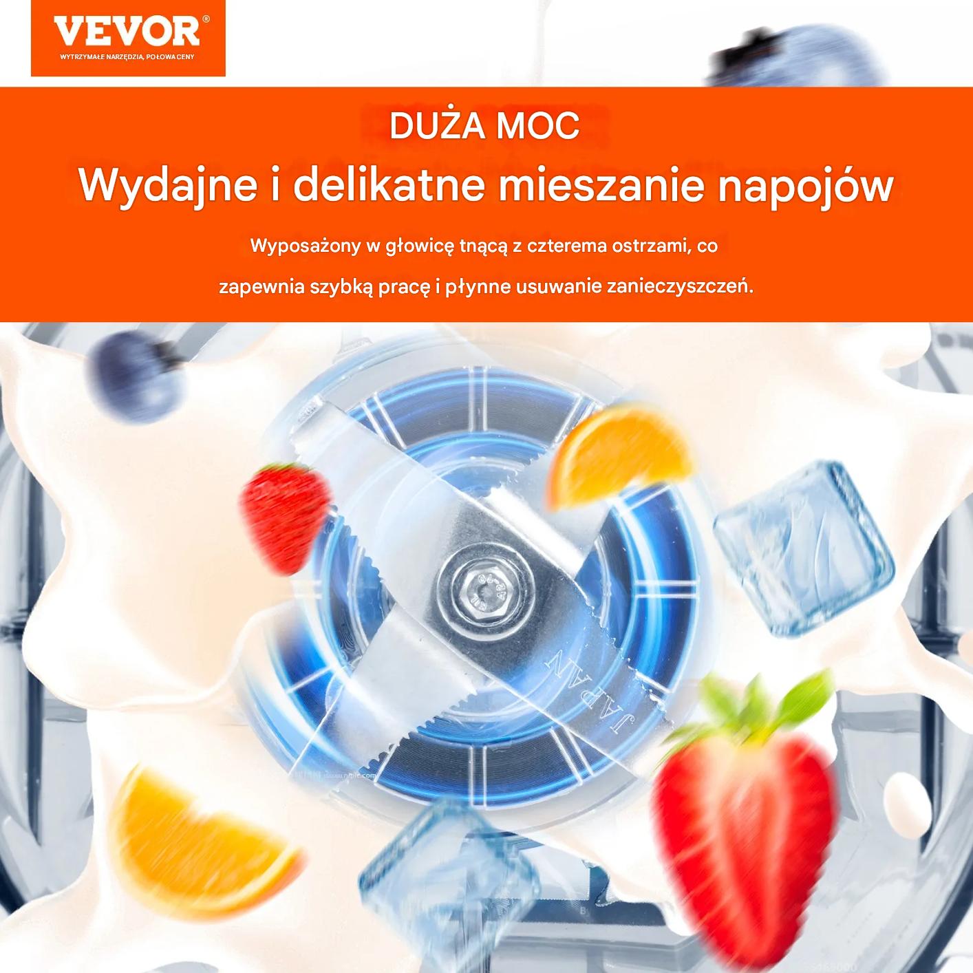 Blender gastronomiczny kielichowy 2l 9 biegów stalowy koktajle lód - obrazek 5