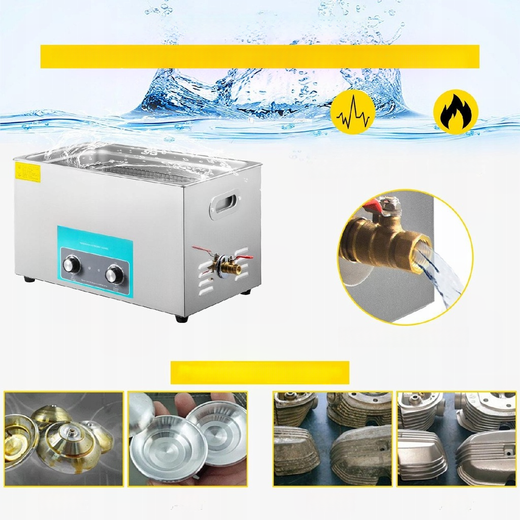 Myjka Ultradźwiękowa do czyszczenia biżuterii narzędzi 22 L 300W - obrazek 8