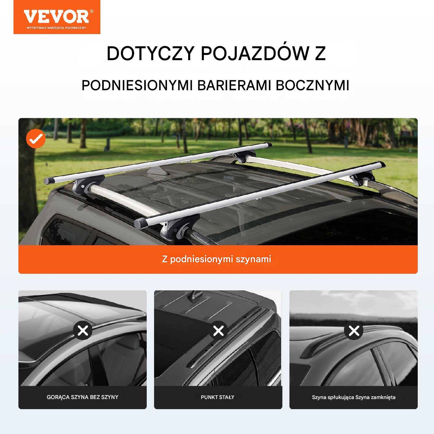Bagażnik dachowy na relingi belki poprzeczki dachowe uniwersalny 120 cm - obrazek 7