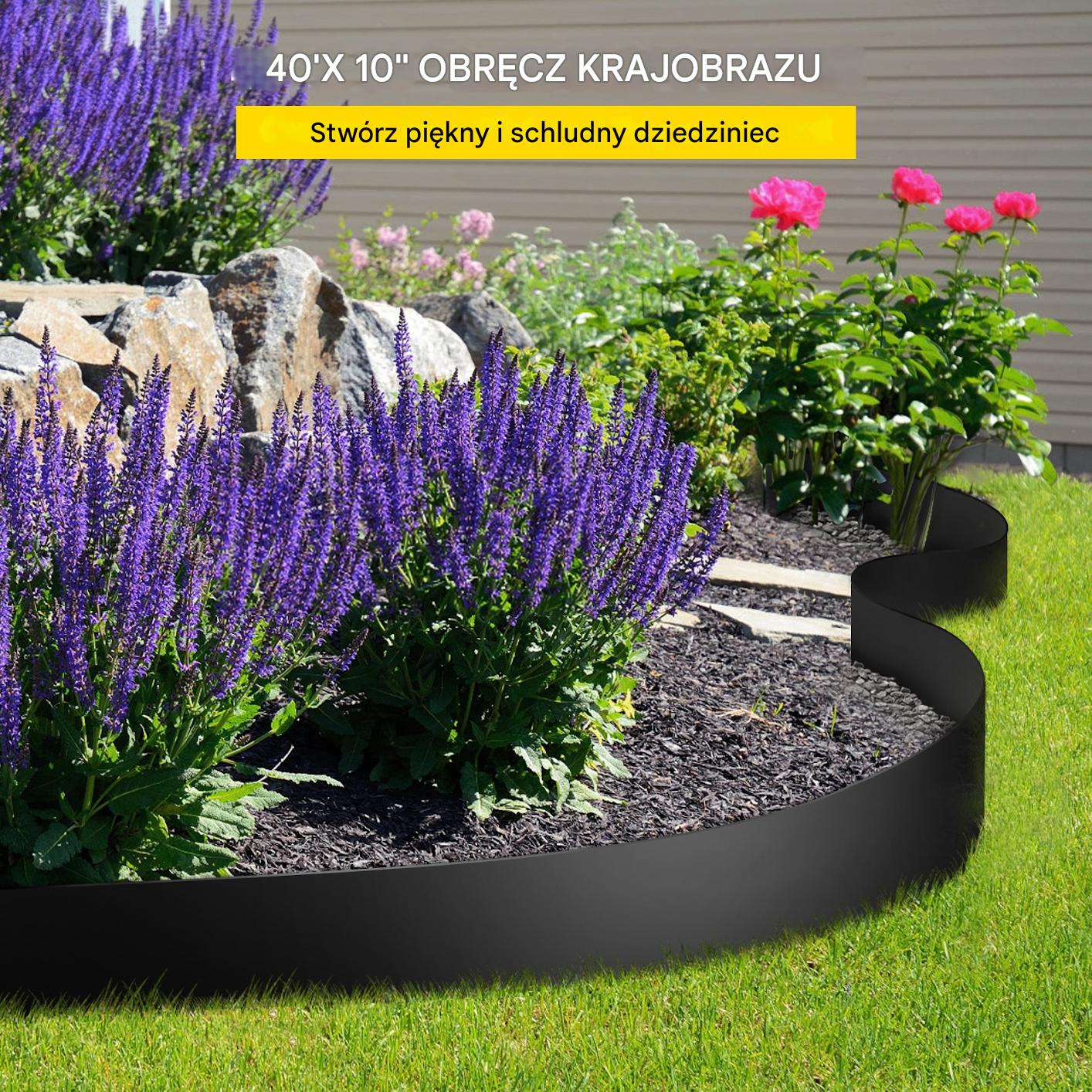 Obrzeże Ogrodowe Trawnikowe Elastyczne Plastikowe Czarne 25 cm x 12,2 m - obrazek 7
