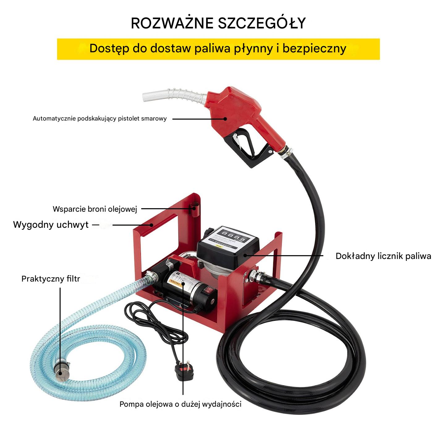 Dystrybutor pompa pompka oleju paliwa cpn stacja paliw 155 W 40 l/min - obrazek 7