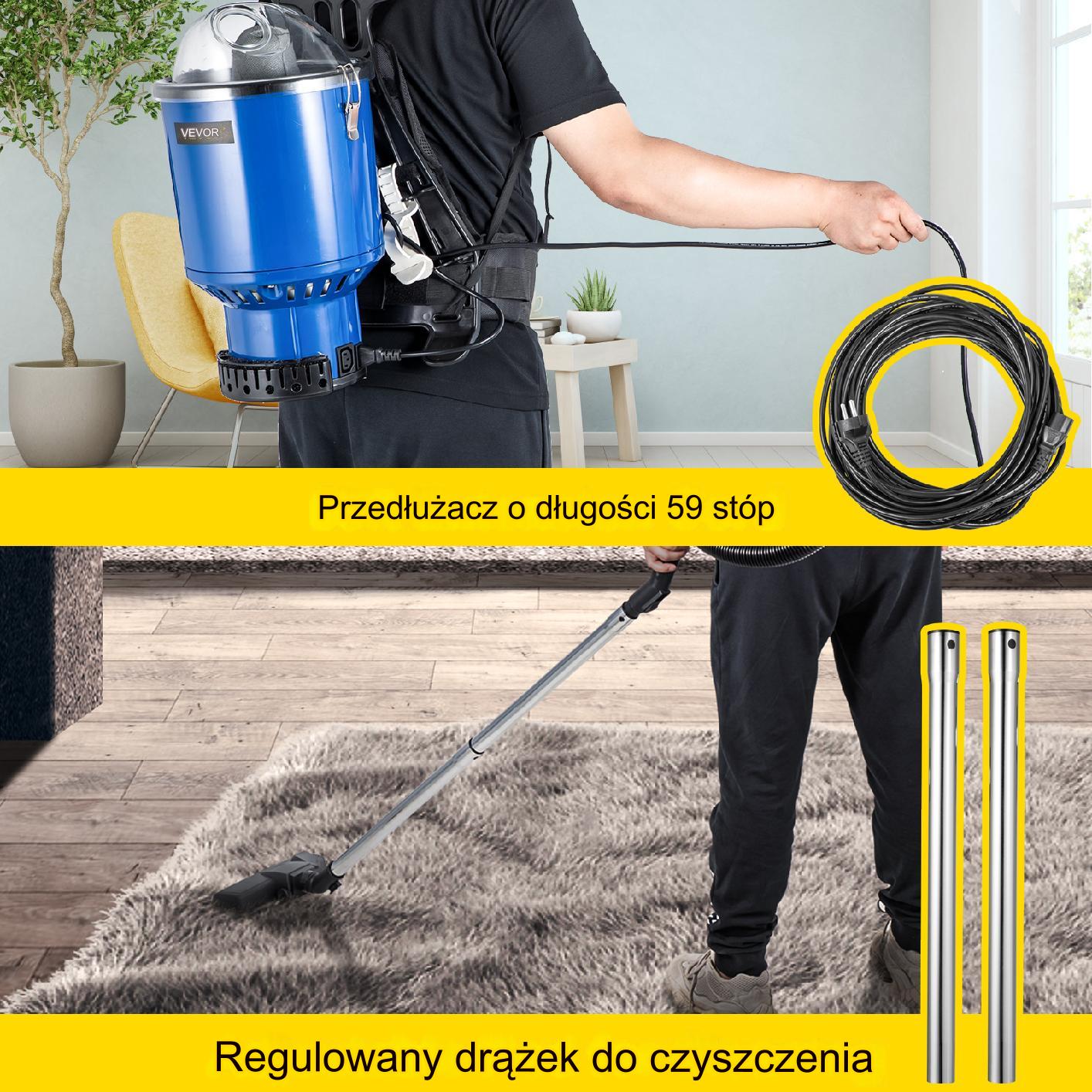 Odkurzacz plecakowy 1000 W 4l - obrazek 7