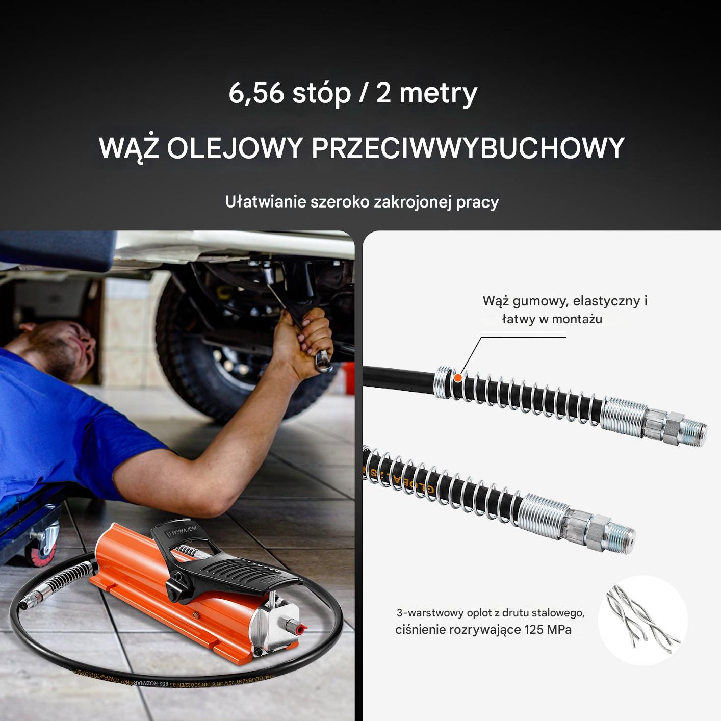 Pompa Hydrauliczna Nożna Pojemność 0,69 L 10 000 PSI - obrazek 4