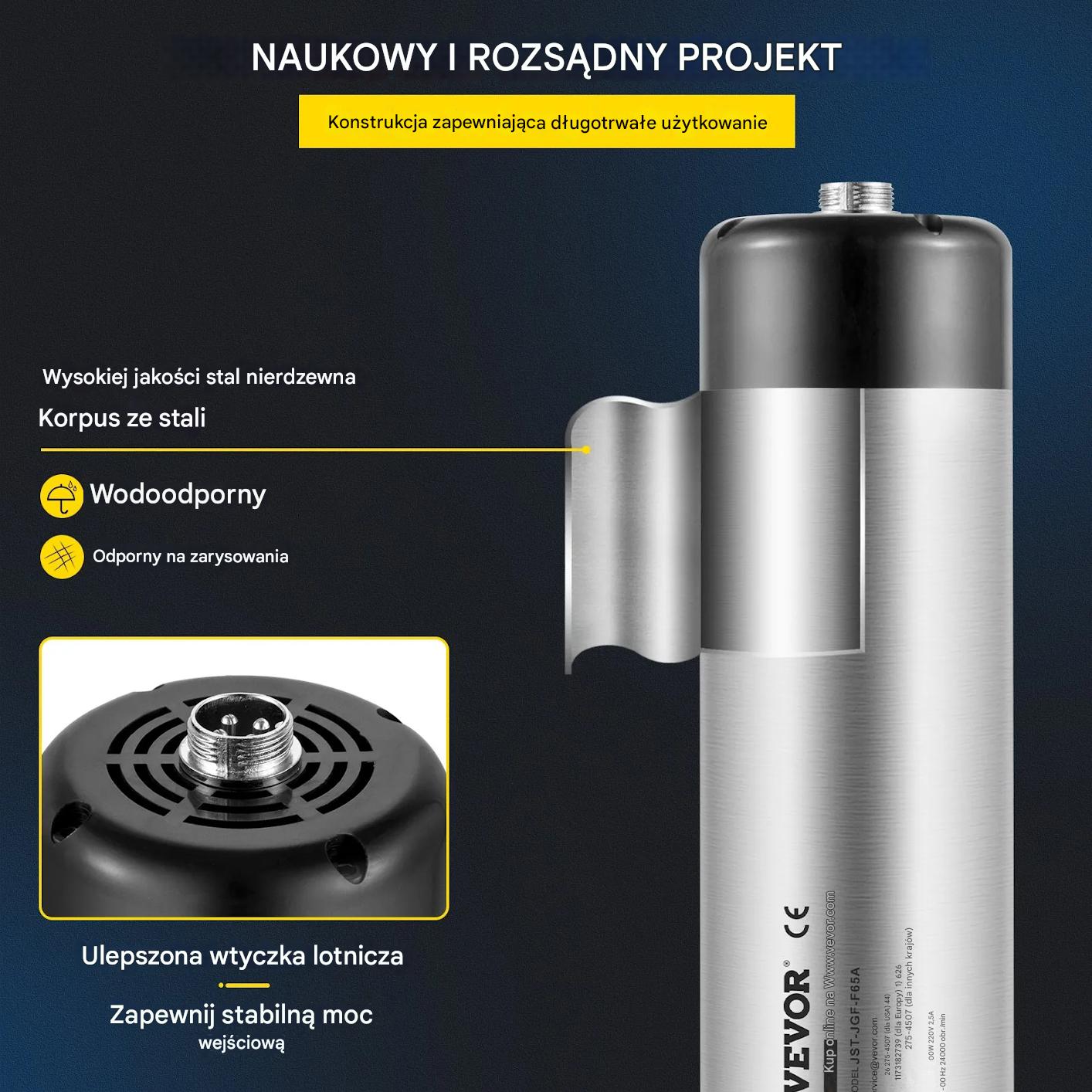 Silnik frezarki wrzeciona CNC 1,5 kW 220V chłodzony powietrzem grawera - obrazek 6