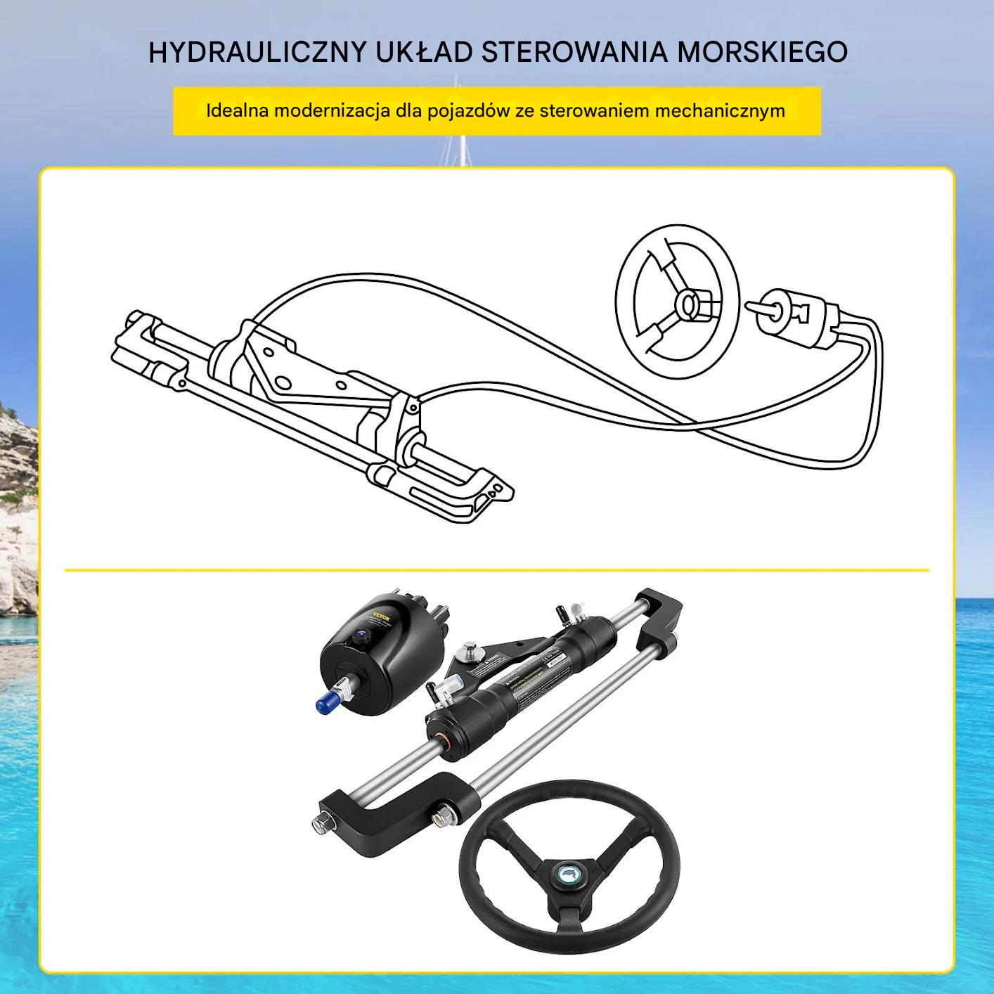 Zestaw do sterowania łodzią silnik zaburtowy pompa cylinder 300 KM - obrazek 4