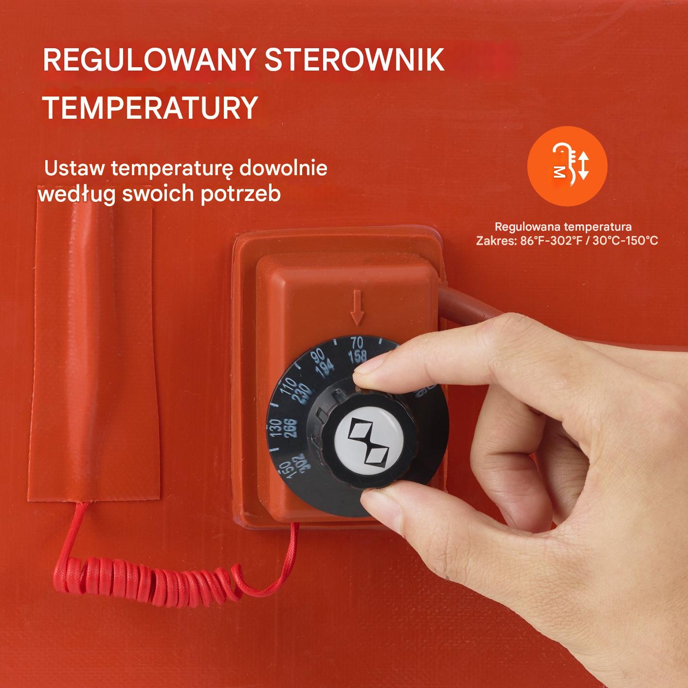 Ogrzewacz do beczki 208 l 1200W 30–150°C pas grzewczy szer. 25 cm - obrazek 4