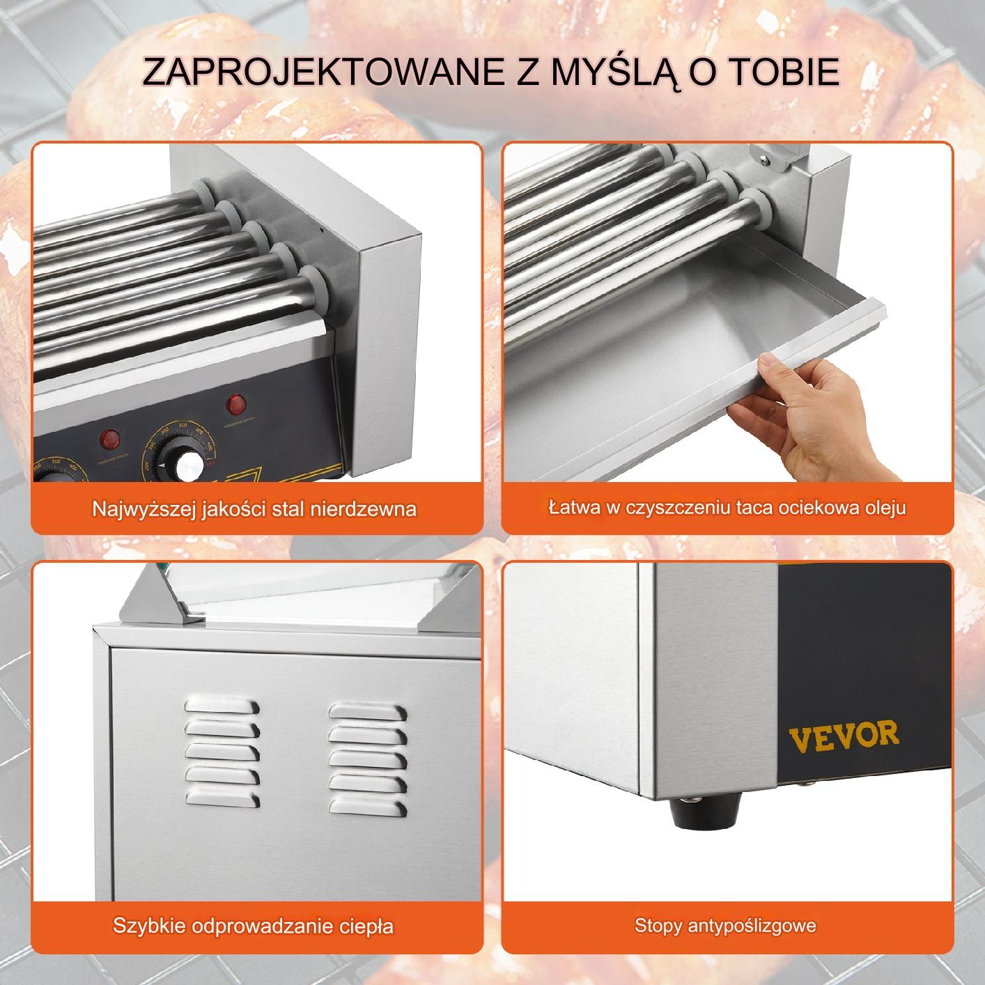 Grill Rolkowy do Hot Dogów – 5 Rolków 12 Parówek - obrazek 6