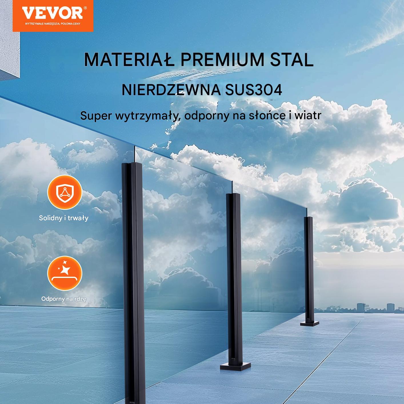 Zacisk do Szkła Balustrada ze Stali Nierdzewnej - 105 cm - obrazek 7