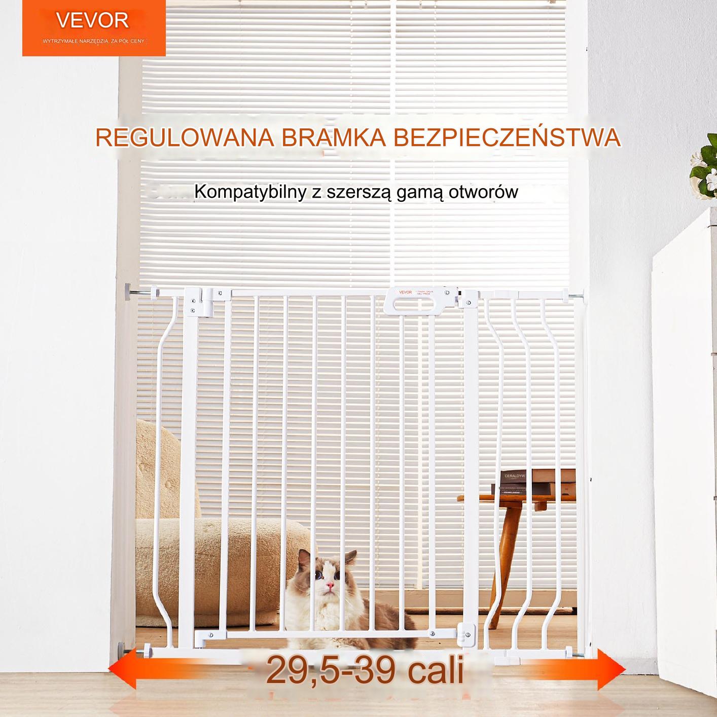 Bramka ochronna barierka zabezpieczająca drzwi schody 74,9–99 cm - obrazek 3