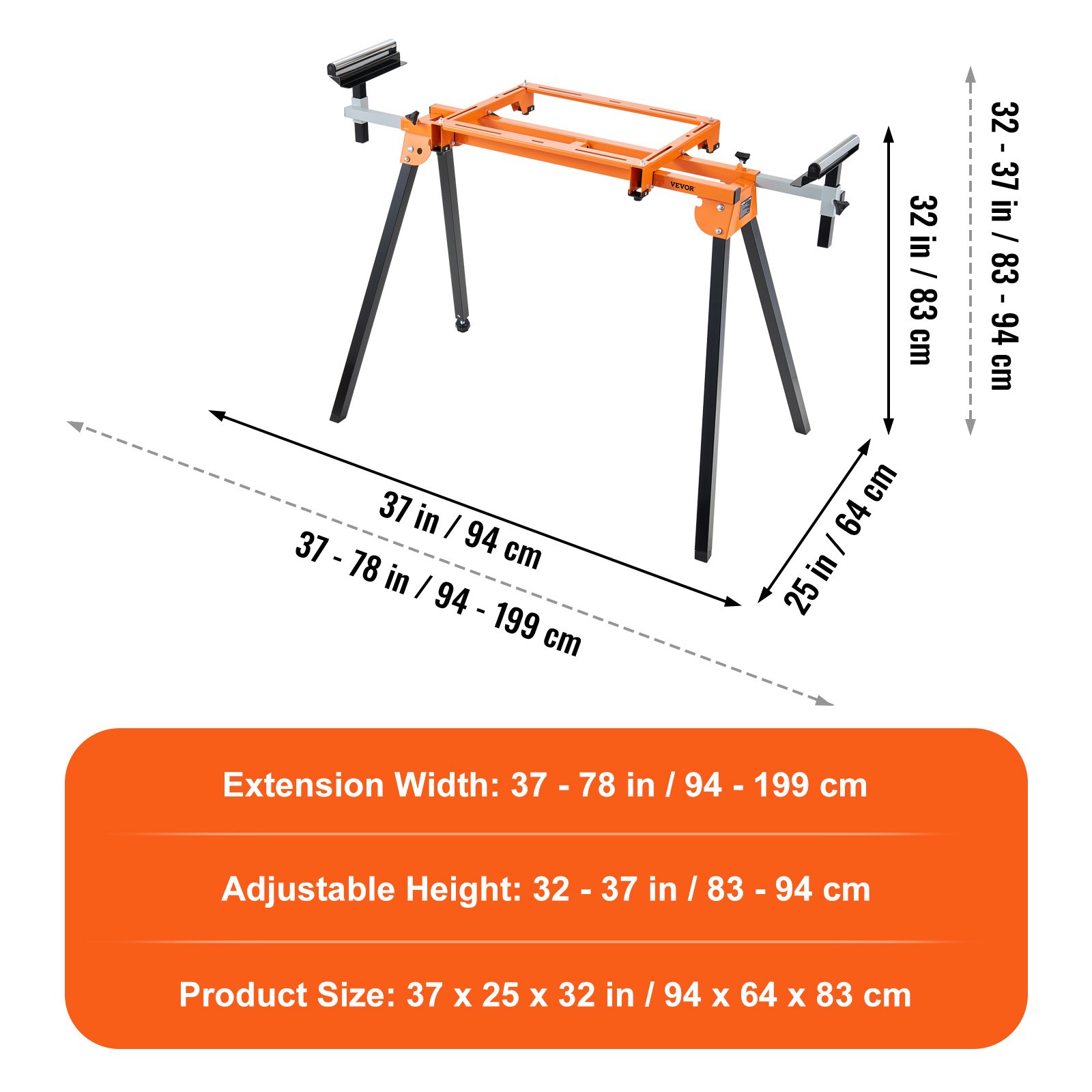 Stojak do Piły Ukośnej 199 cm Udźwig 150 kg - obrazek 2