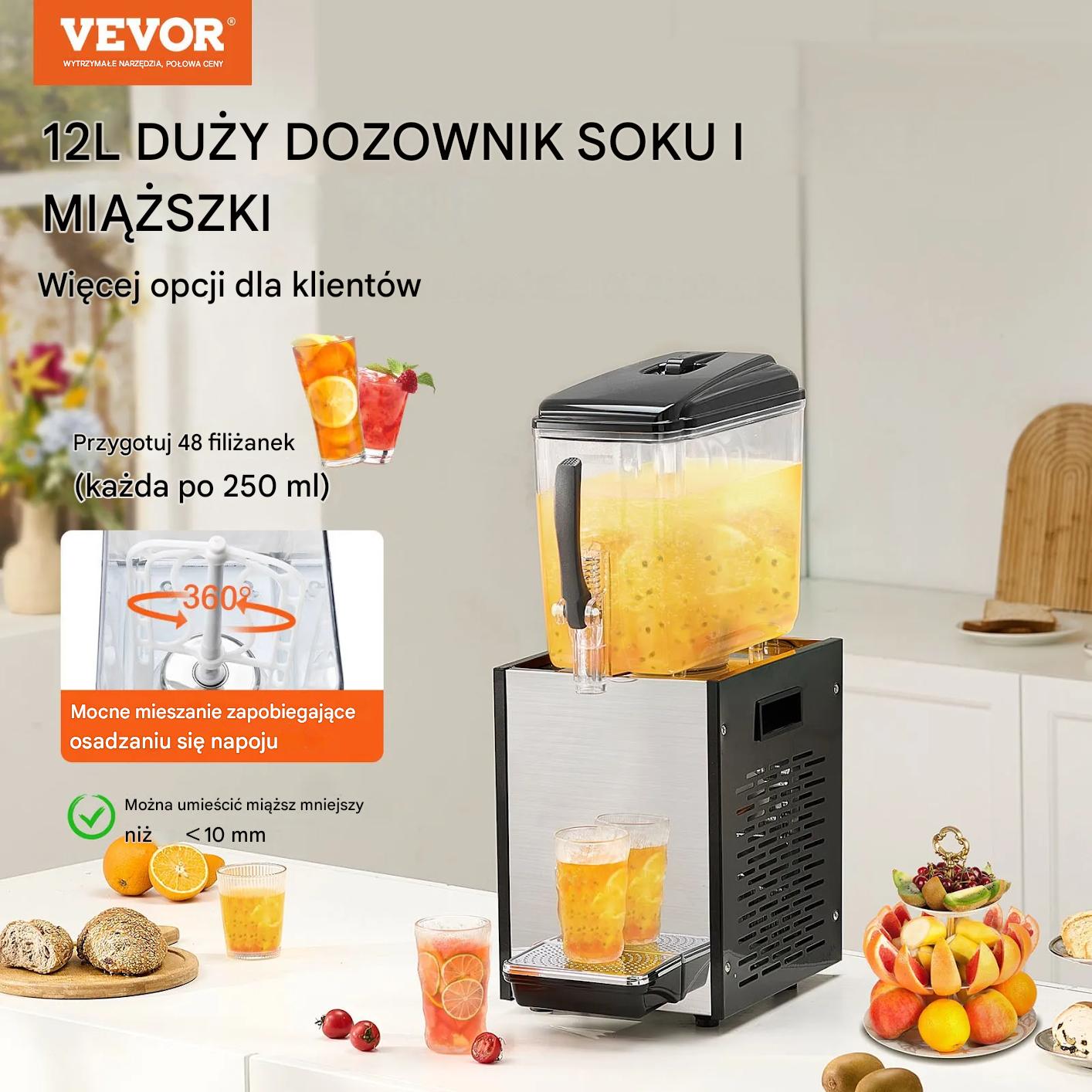 Dystrybutor do napojów 12L chłodzący soki zimne na imprezy catering - obrazek 3