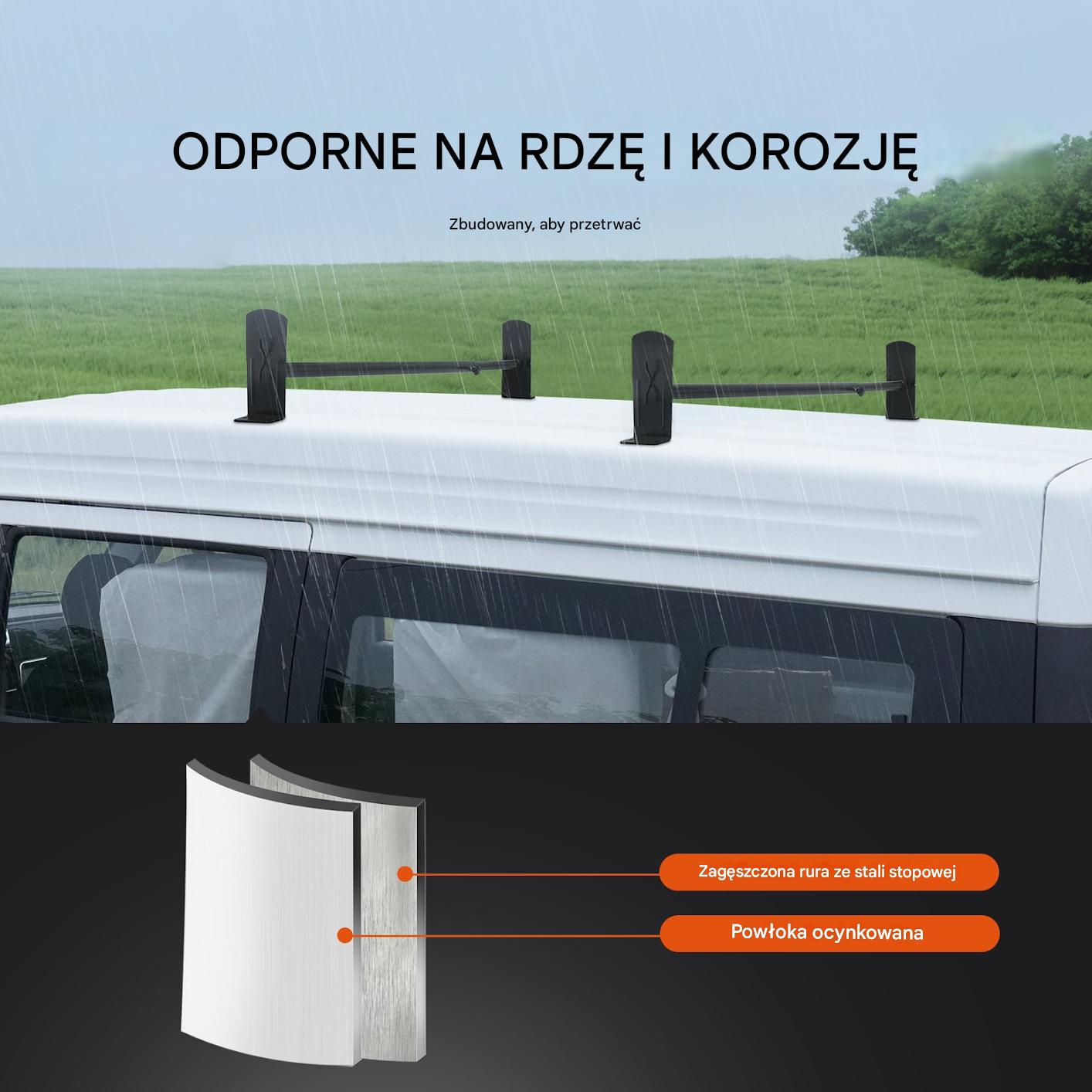 Bagażnik Dachowy do Vana Stalowy – 2 Szt. Udźwig 227 kg - obrazek 3