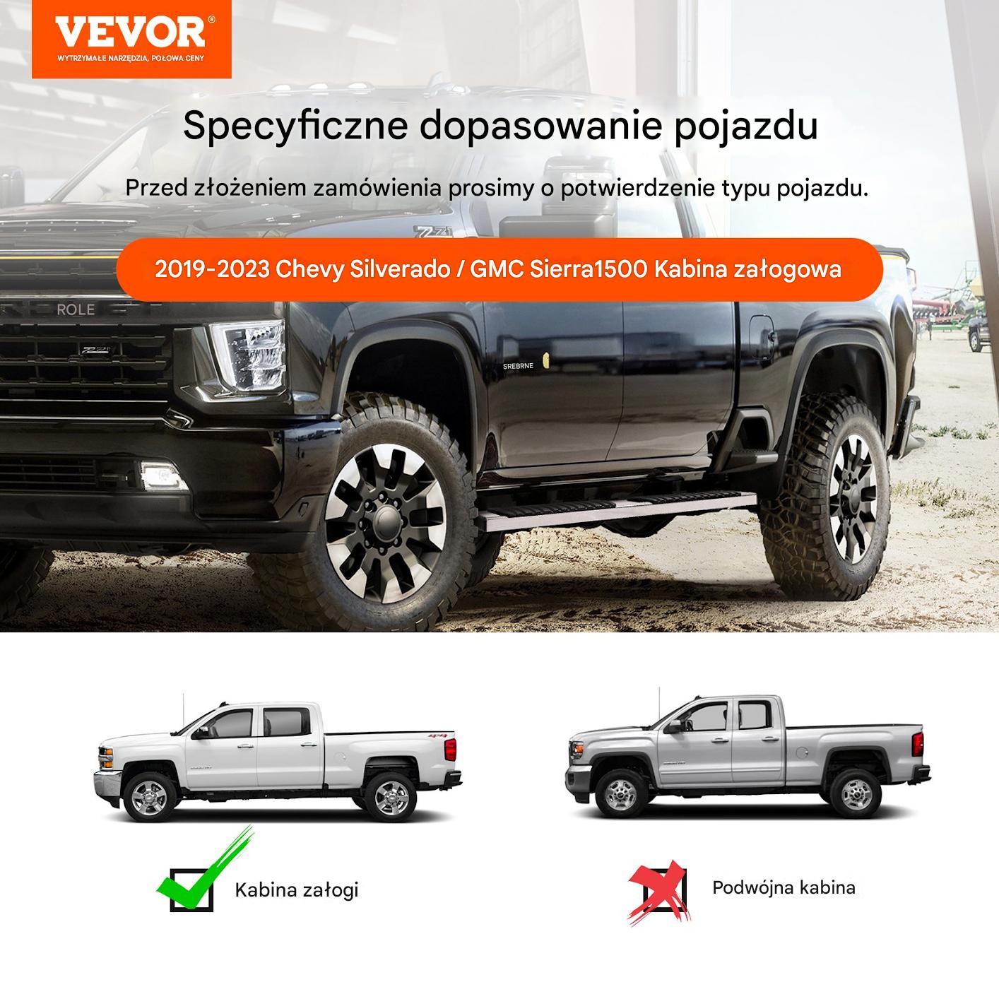 Stopnie Boczne Progi Listwa Progowa Stalowe Chevrolet Silverado GMC Sierra - obrazek 7