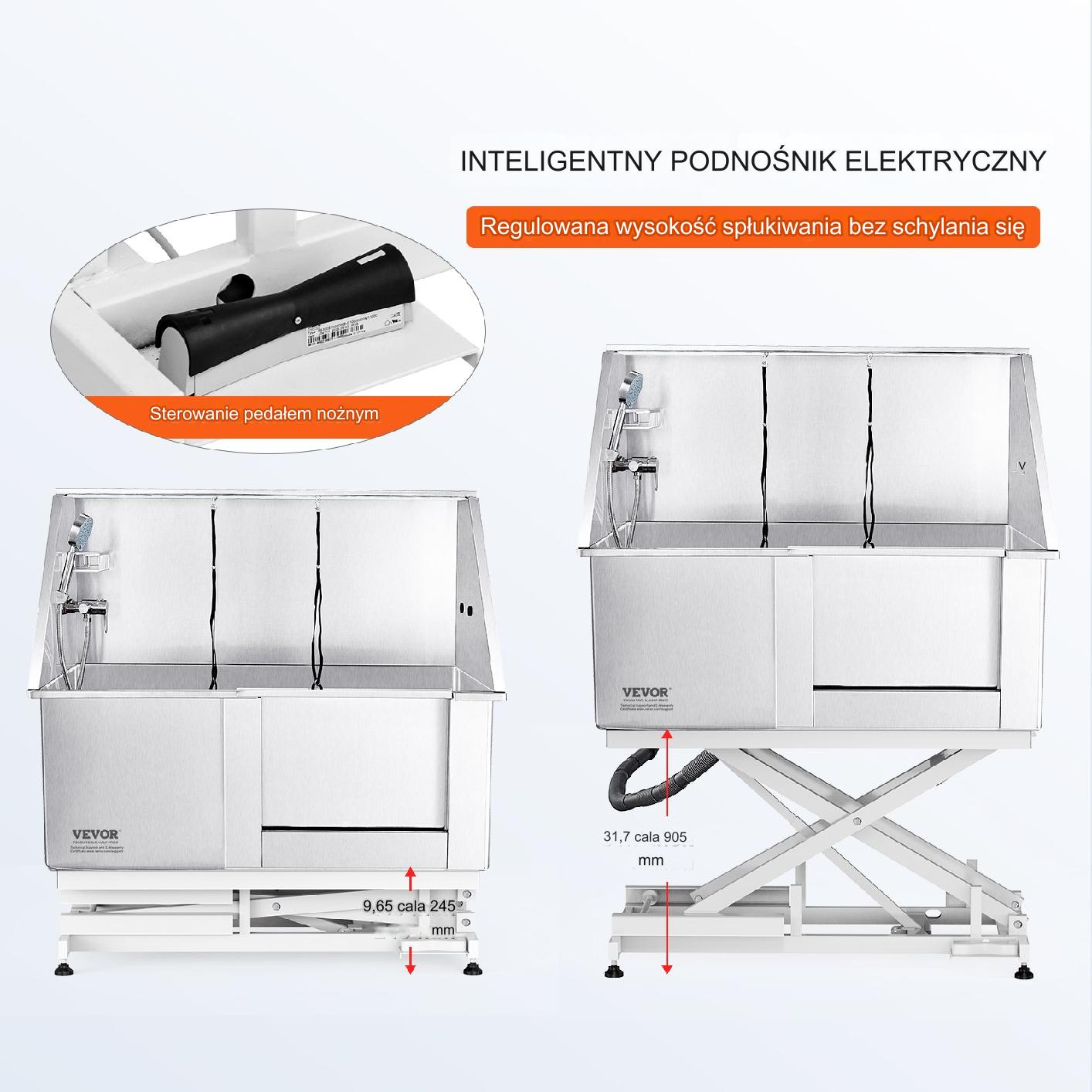 Wanna Groomerska dla Psów z Elektryczną Regulacją Wysokości – 127 cm - obrazek 3