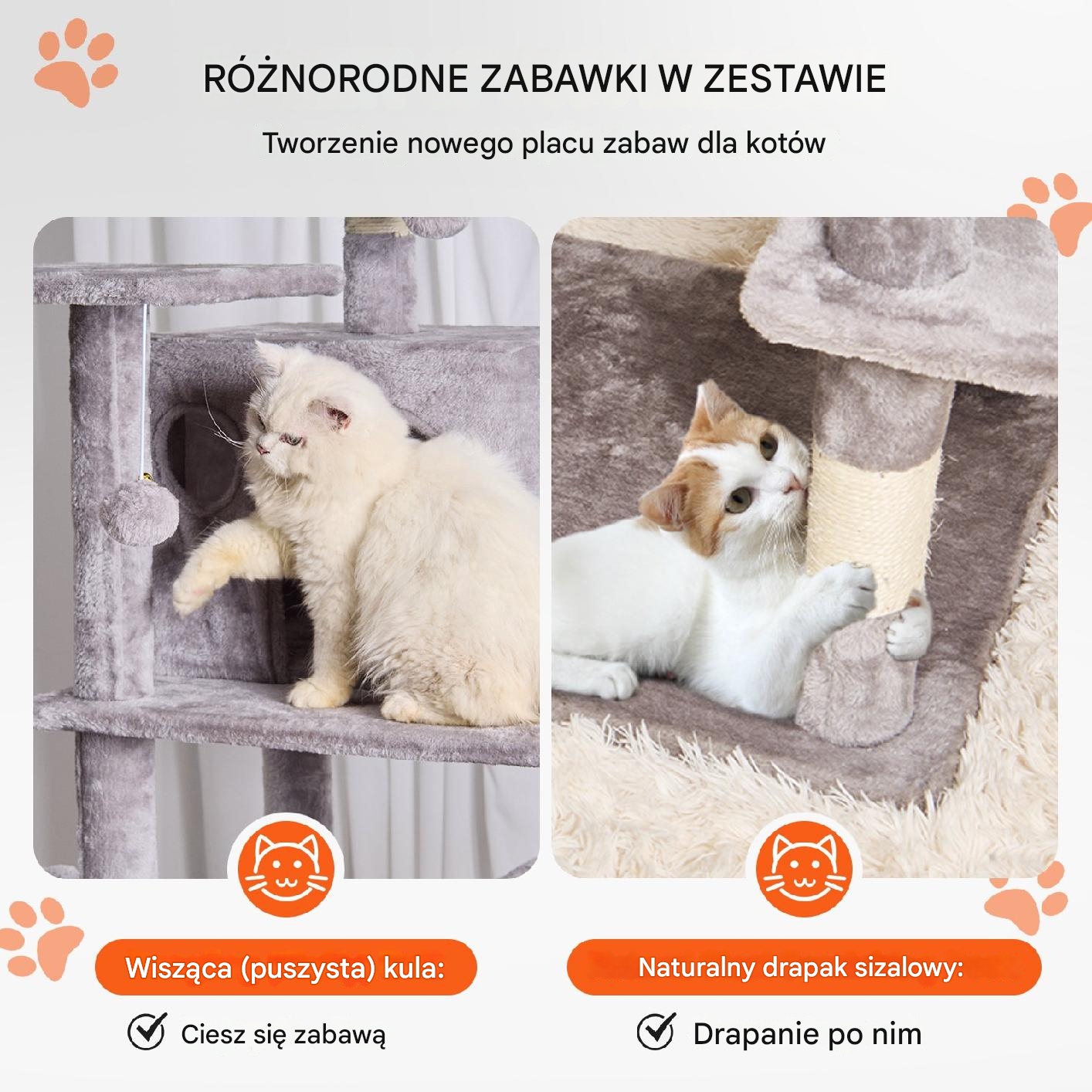 Wieża dla Kotów z Drapakiem 8 Platform - obrazek 3