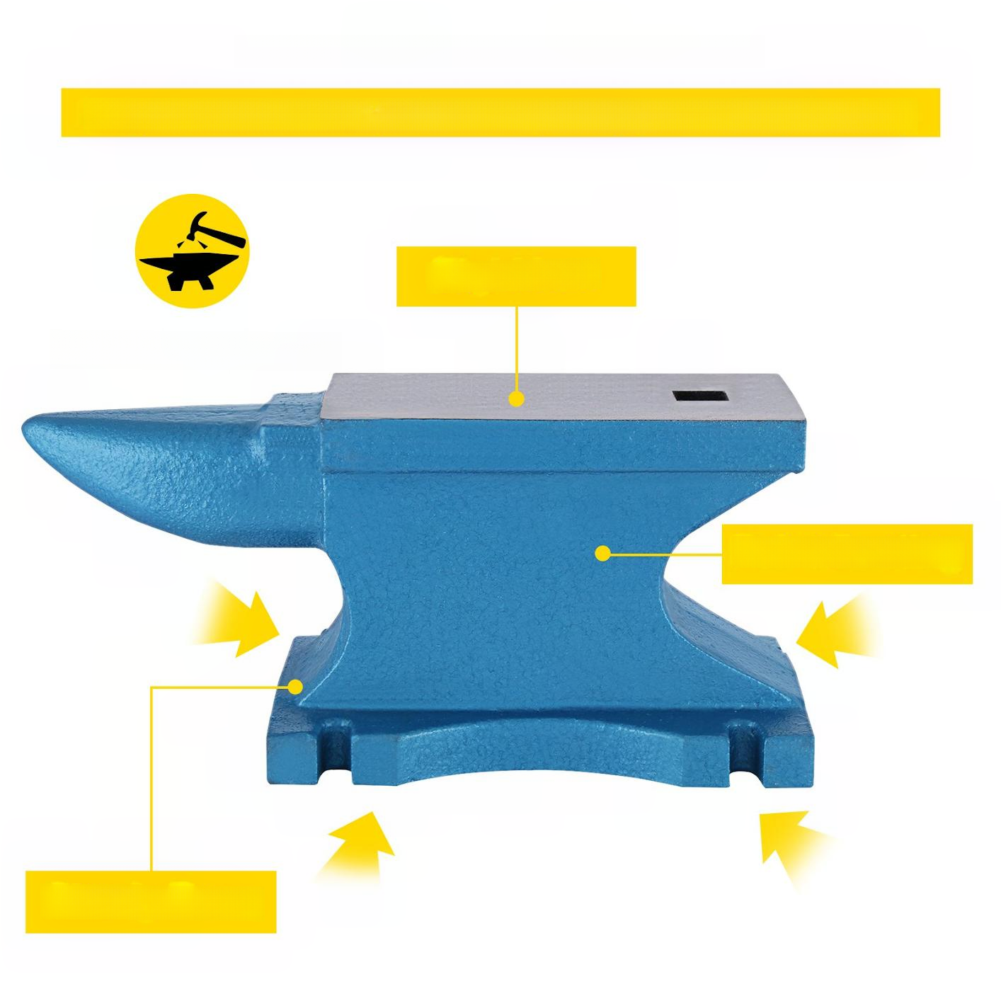 Kowadło żeliwne 25 kg mocne zestaw róg 360 mm 105 mm 165 mm warsztat Pro - obrazek 2