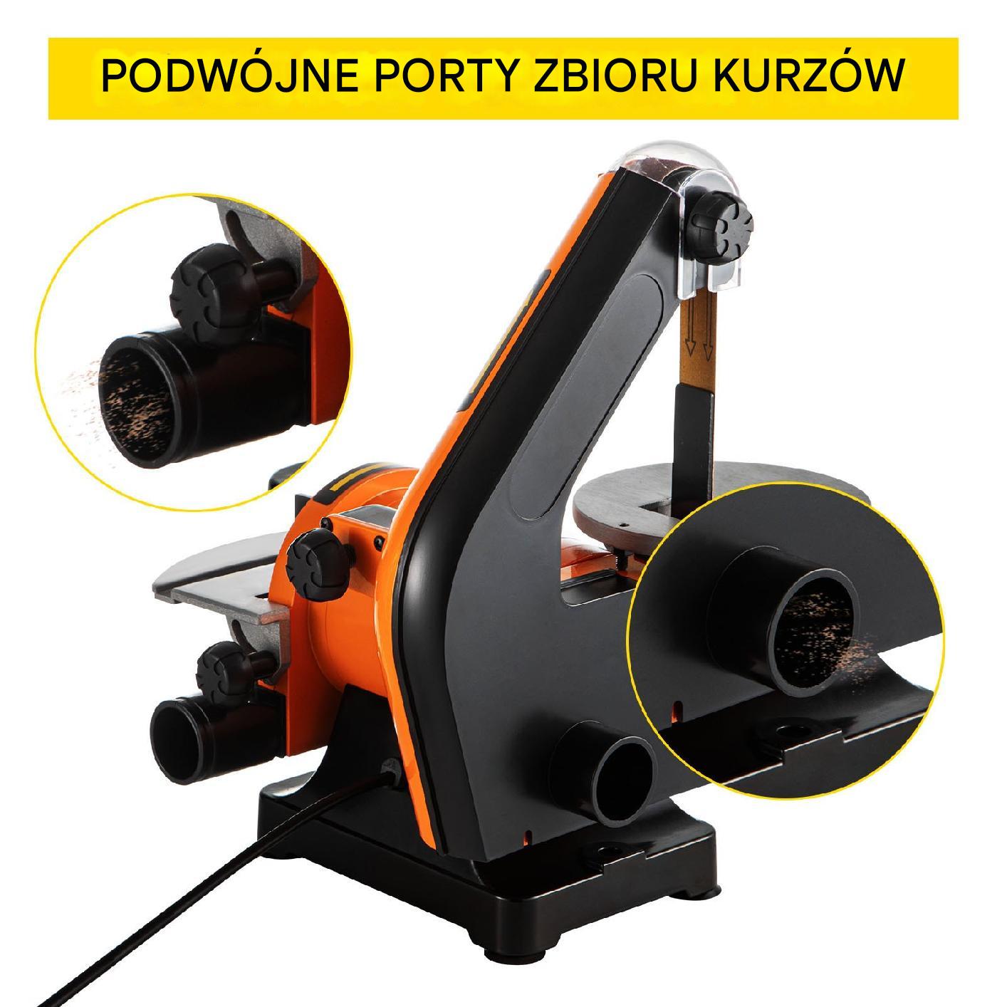 Szlifierka taśmowa tarczowa stołowa 250 W - obrazek 6