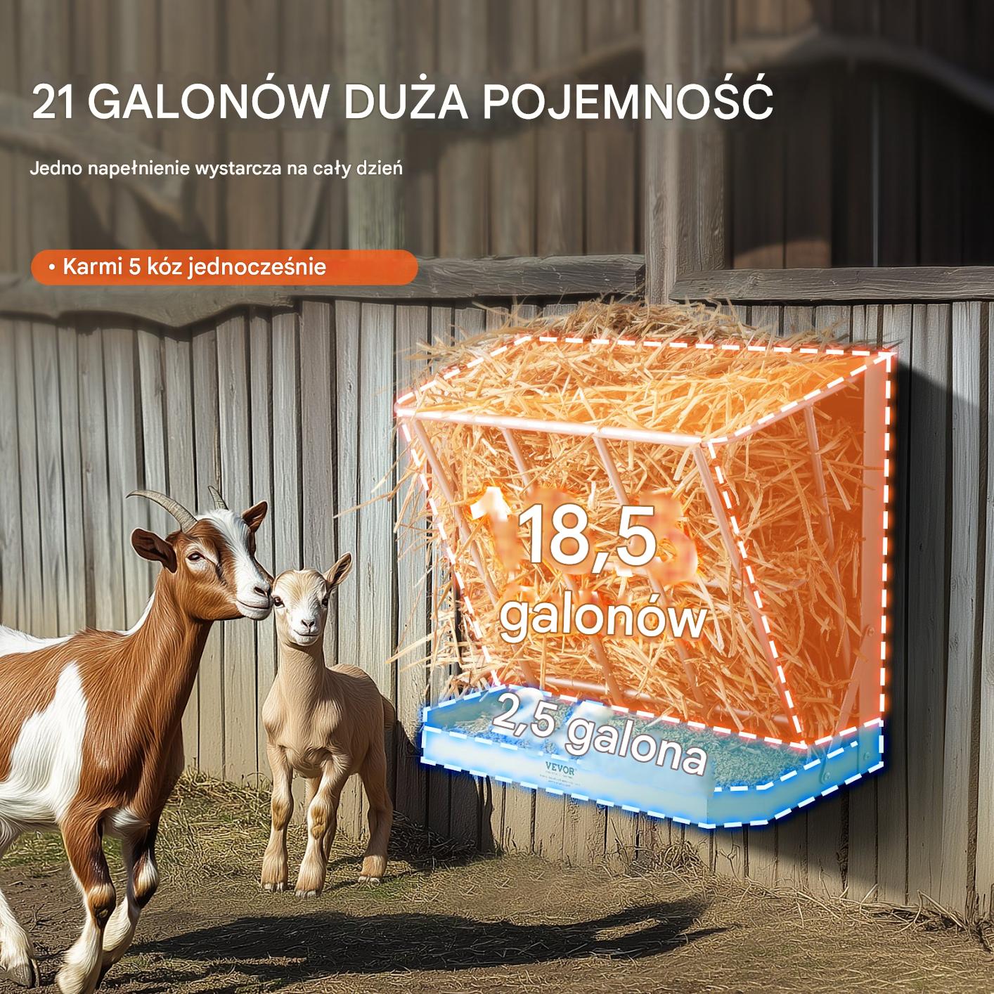 Ścienne Karmidło na Siano 2 w 1 Pojemność 80 Litrów - obrazek 4