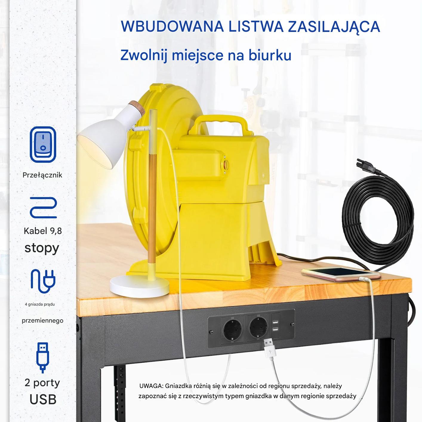 Stół roboczy warsztatowy garażowy 122x51x97cm - obrazek 6