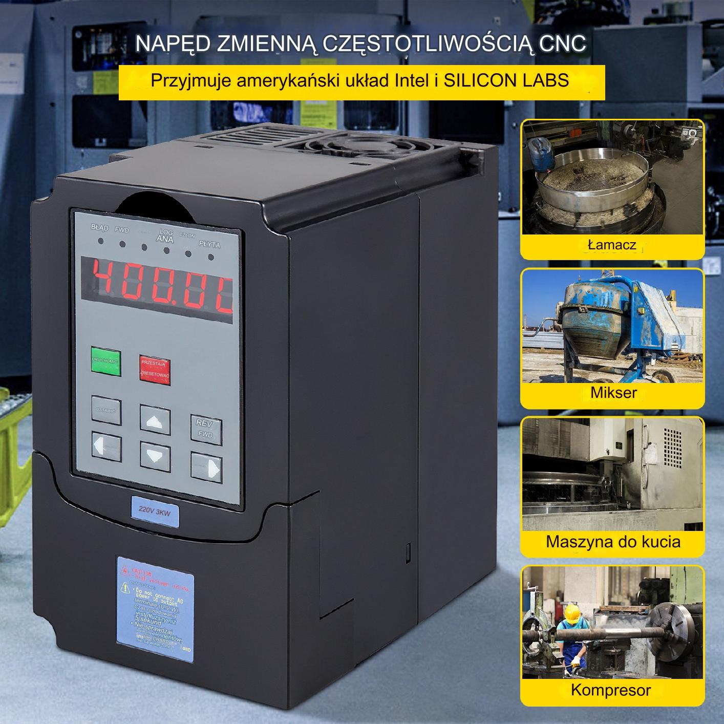 Falownik przetwornica inwerter 3,0 kW 220 V trójfazowy - obrazek 3