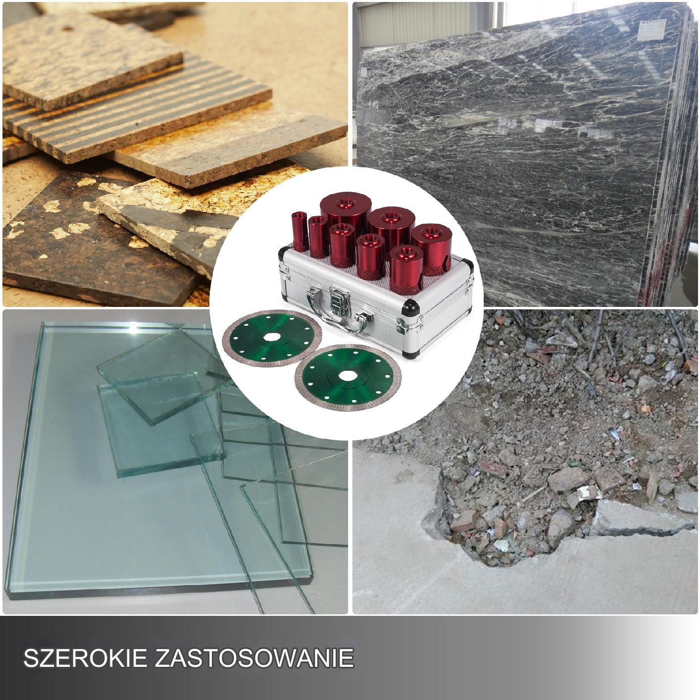 Otwornice diamentowe do betonu gresu płytek koronki zestaw 20-68 mm 10 szt. - obrazek 7