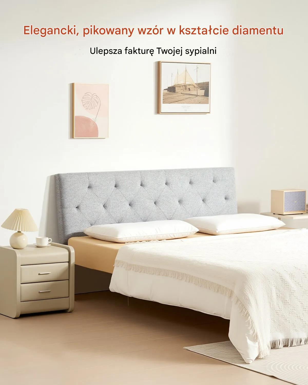Tapicerowany zagłówek łóżka wezgłowie 120,5x143cm full regulowany sypialnia - obrazek 6