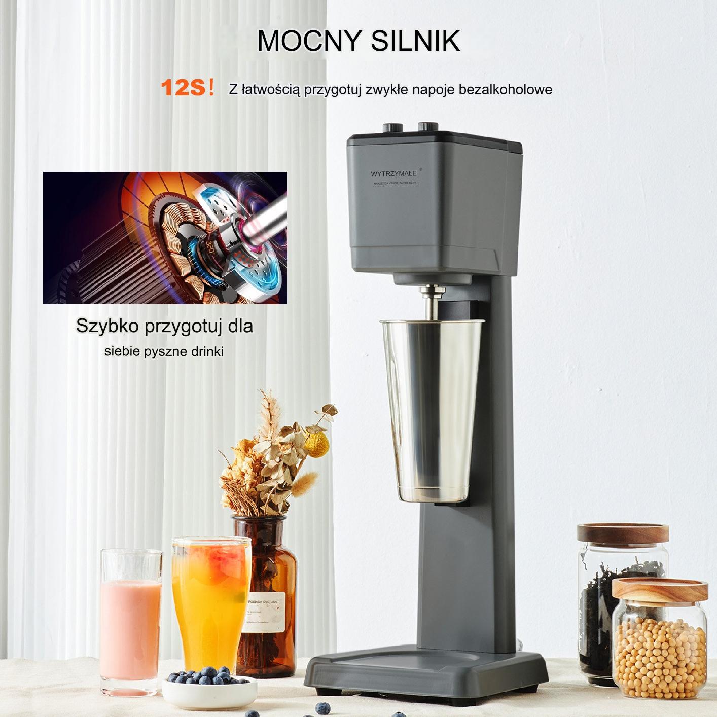 Koktajler blender kuchenny kielichowy gastronomiczny 375W 820ml - obrazek 3