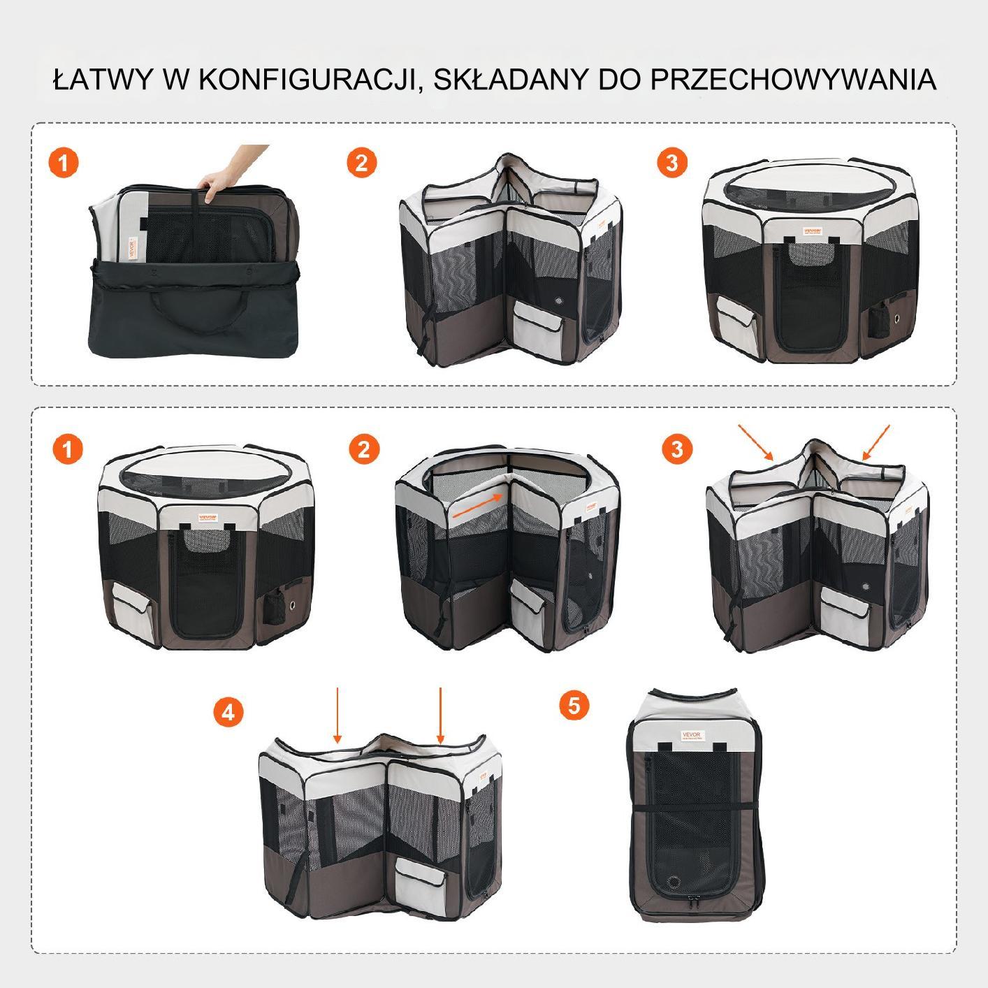 Składany kojec klatka dla zwierząt 91x58cm - obrazek 5