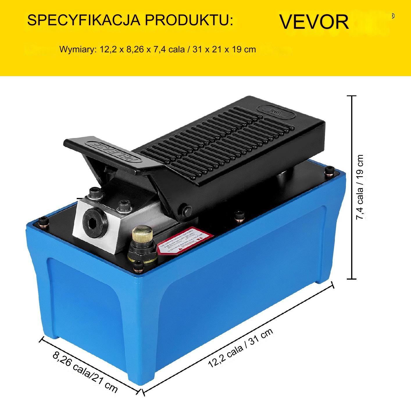 Pneumatyczna pompa hydrauliczna 670 bar 1,8 m - obrazek 2