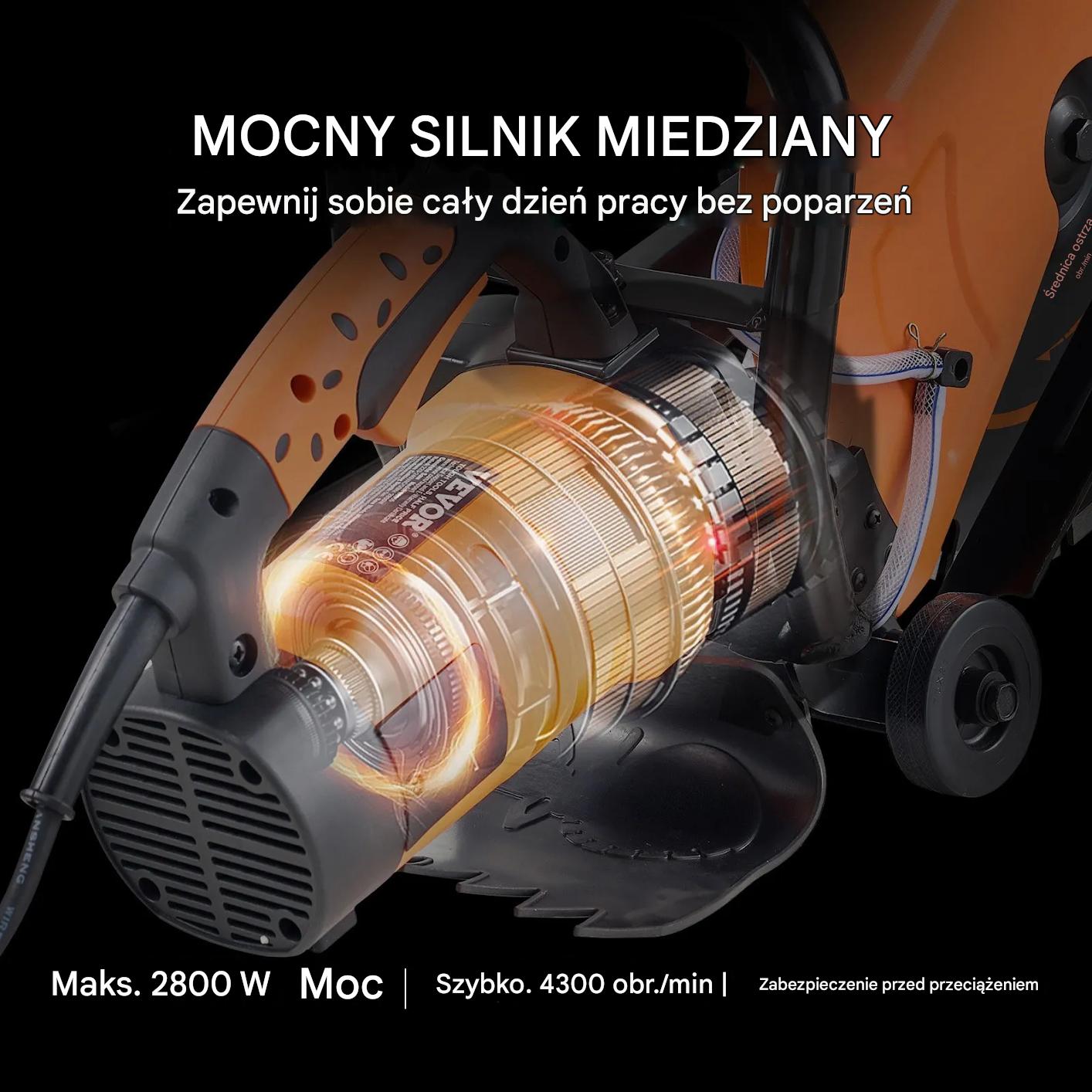 Piła do betonu 35 cm elektryczna wet/dry z pompą wody i tarczą - obrazek 5