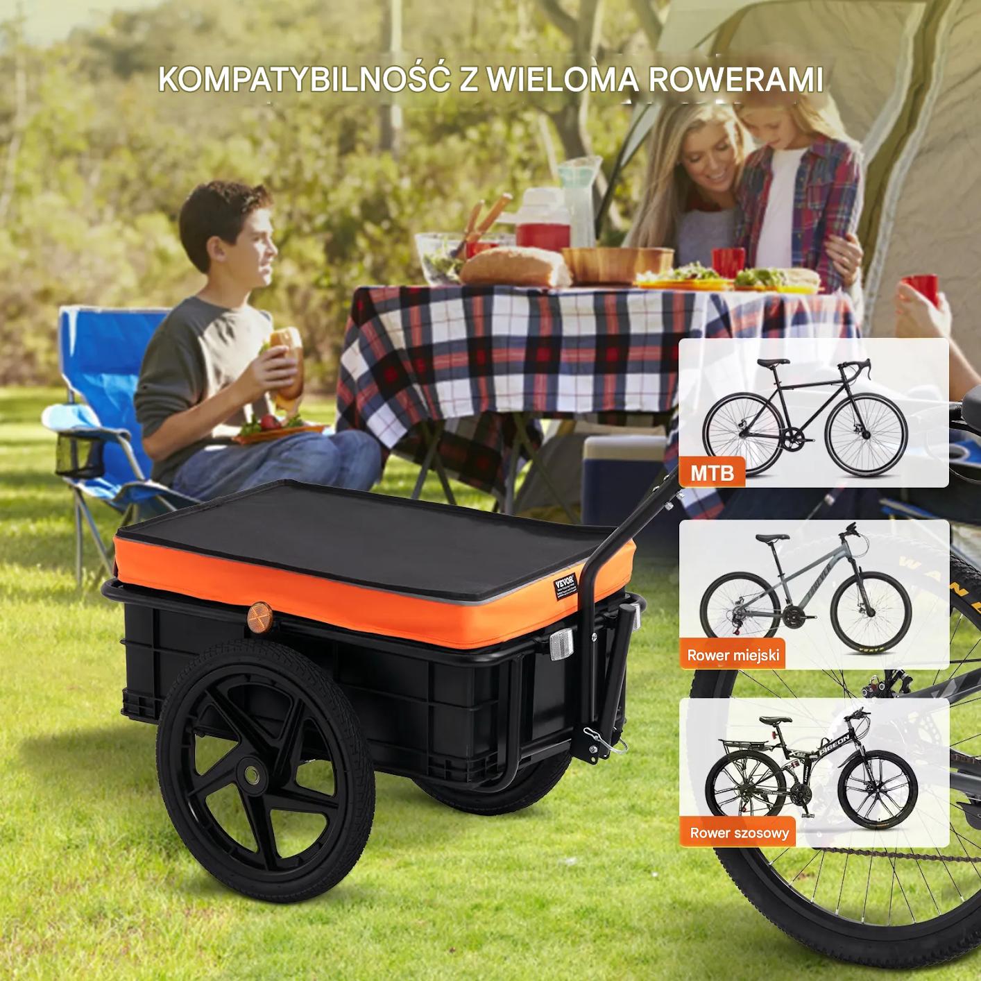 Przyczepka rowerowa cargo 88kg składana z pokrowcem do transportu - obrazek 7
