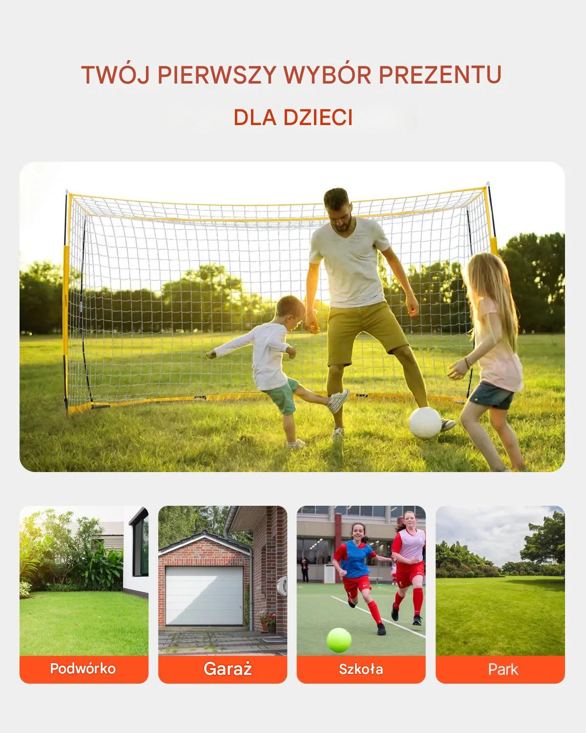 Bramka piłkarska 12x6ft składana z siatką torba trening ogród - obrazek 4