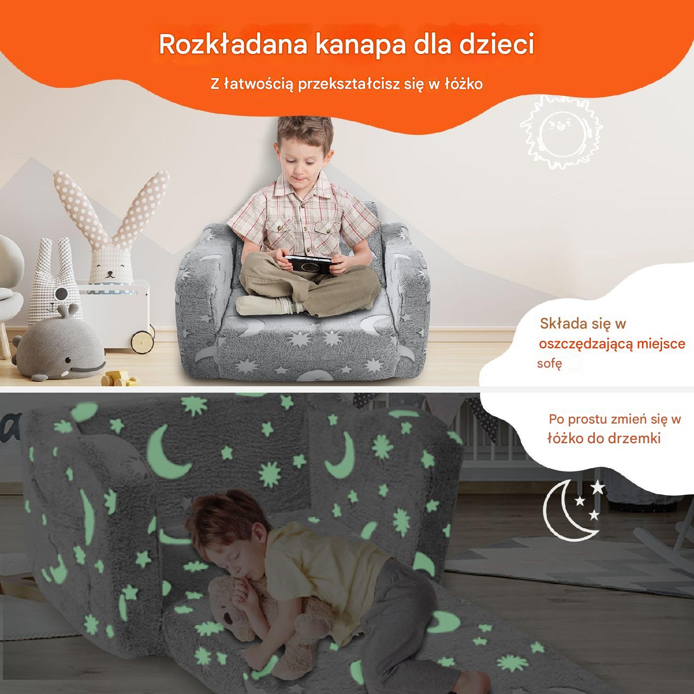 Mini Sofa dla Dzieci do Pokoju Dziecka Kanapa Dziecięca świecąca w ciemności - obrazek 6