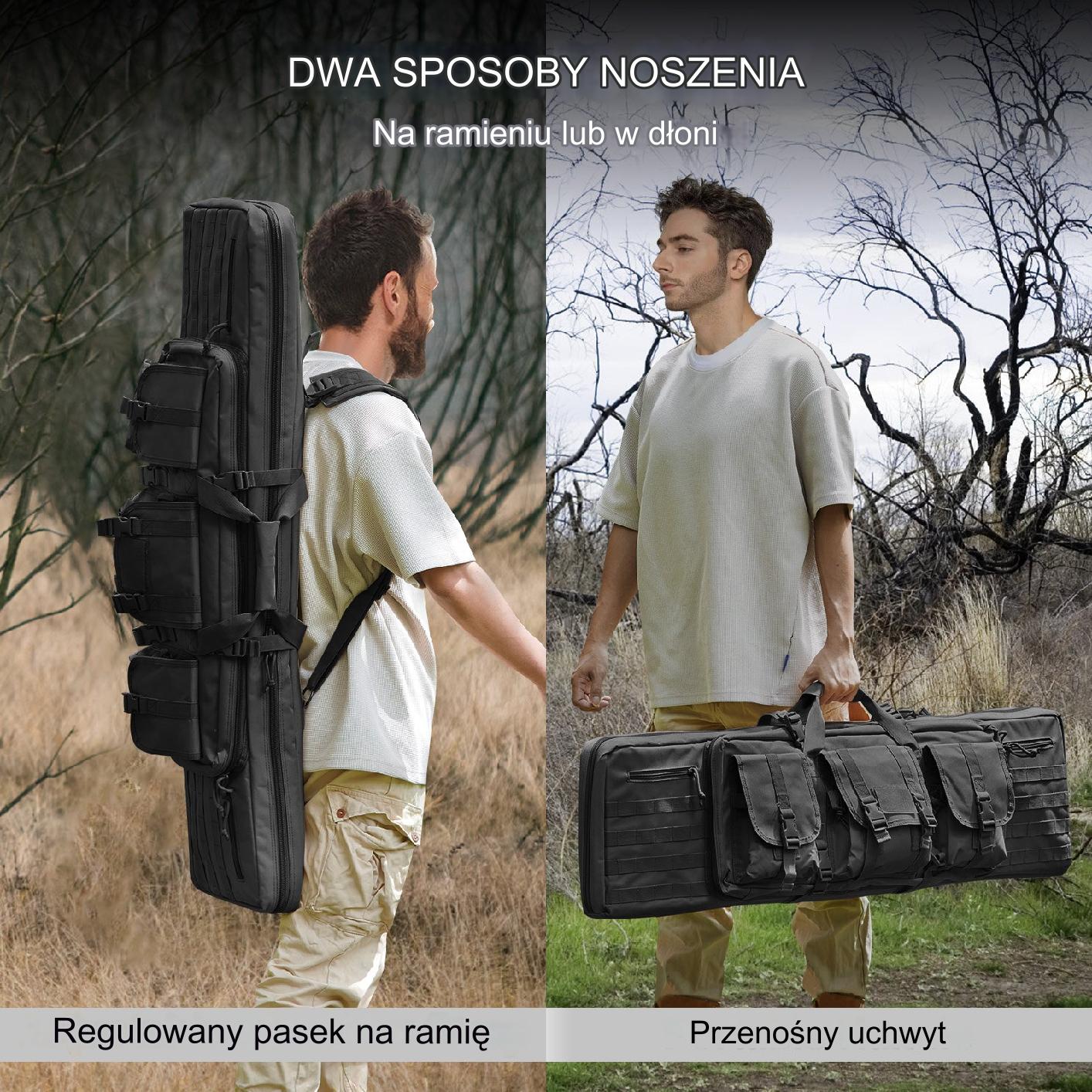 Torba Pokrowiec Plecak na Broń 34 cali czarna - obrazek 6