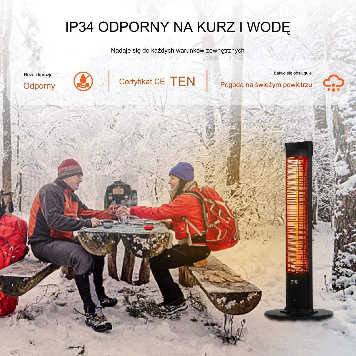 Promiennik podczerwieni 2000W pilot nagrzewnica elektryczna 3 tryby timer - obrazek 5