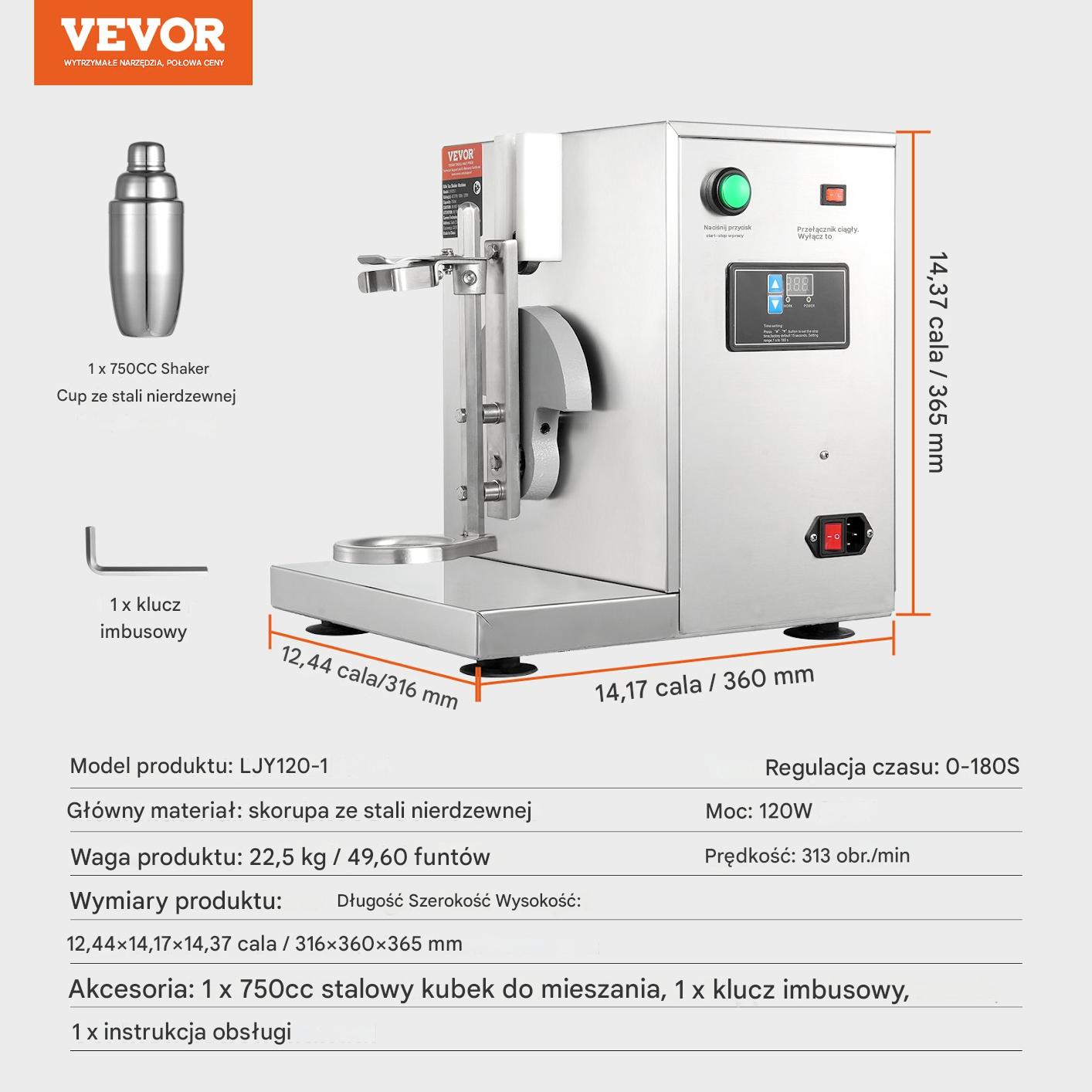 Elektryczny Shaker do Koktajli i Herbaty Bąbelkowej 120W - obrazek 2