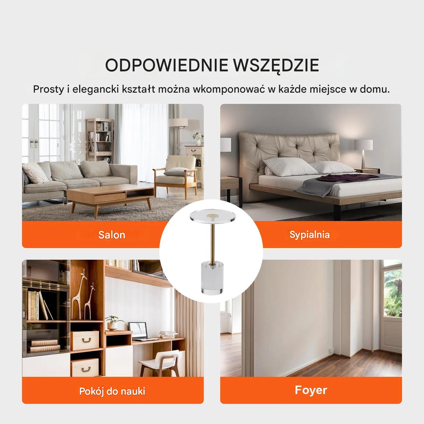 Stolik kawowy okrągły akrylowy przezroczysty nowoczesny - obrazek 7