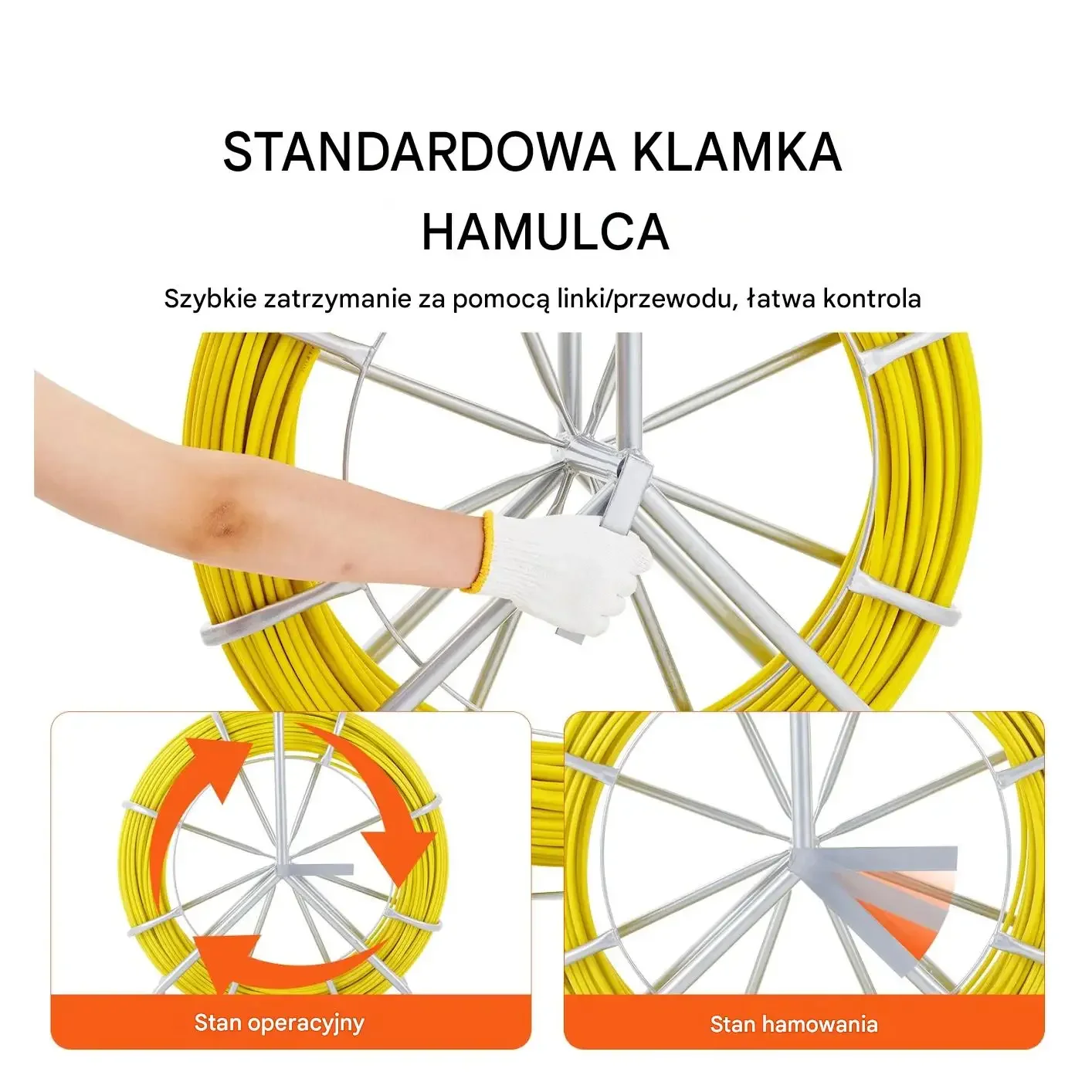 Przeciągarka z kablami z włókna szklanego 183 m 8 mm do instalacji - obrazek 3
