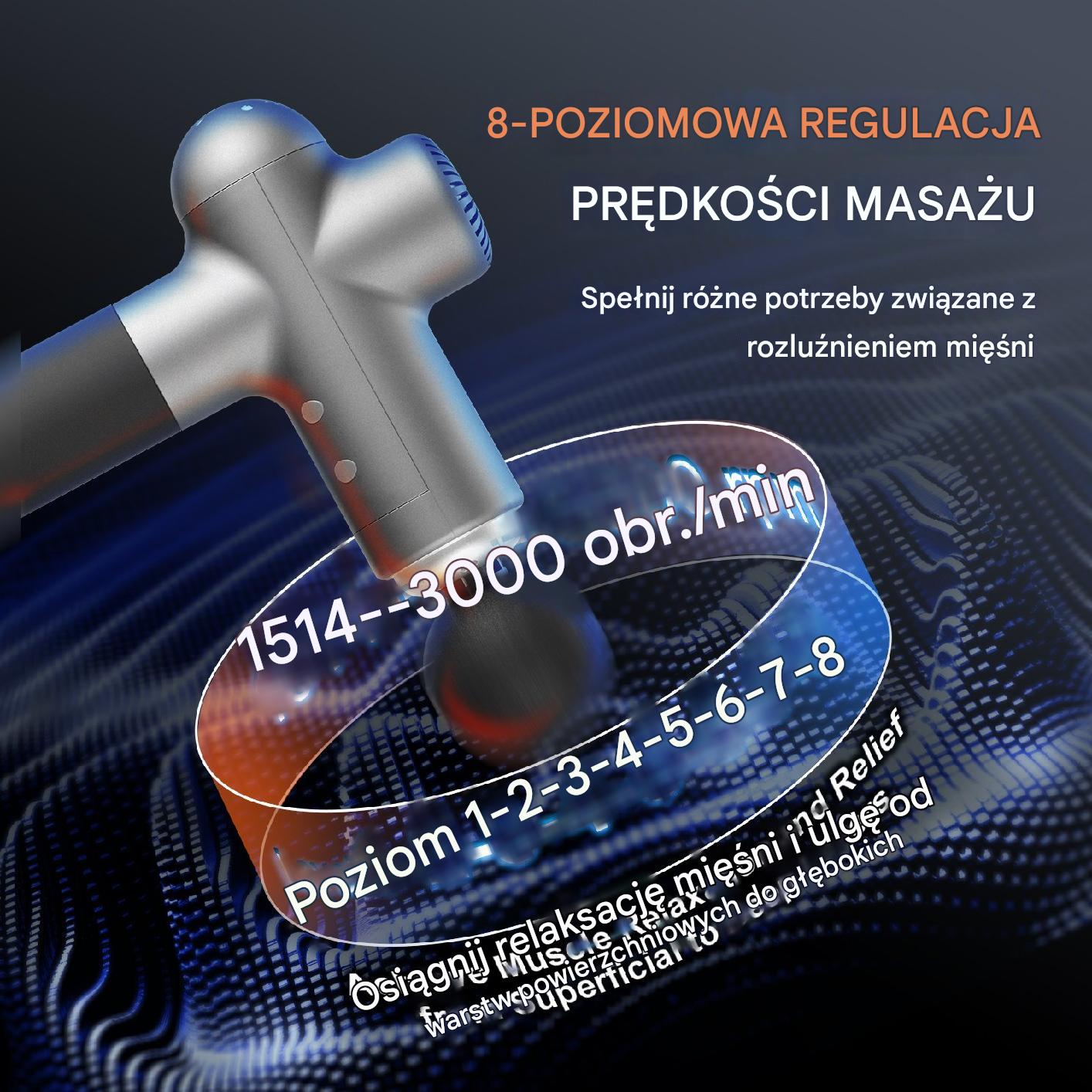 Masażer pistoletowy 24V, 3300 obrotów – do ciała, pleców i stóp - obrazek 6