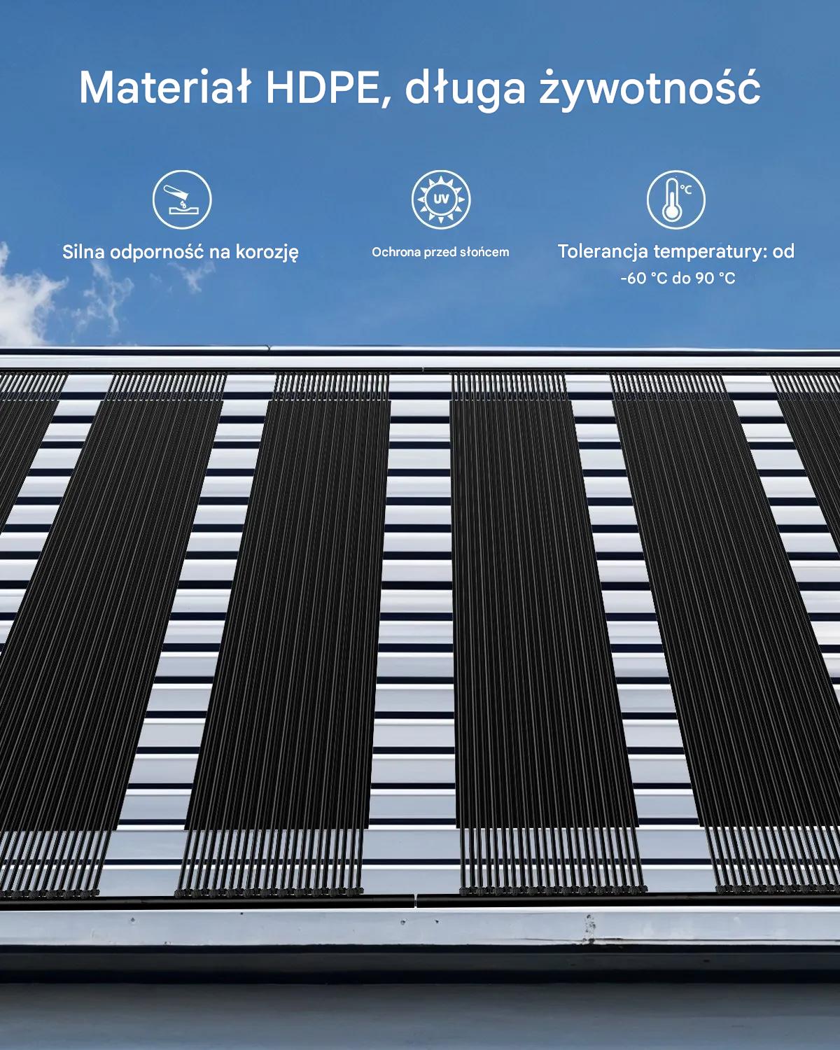 Solarne ogrzewanie basenu 1235 x 3100 mm HDPE 4 panele zestaw do basenów - obrazek 3