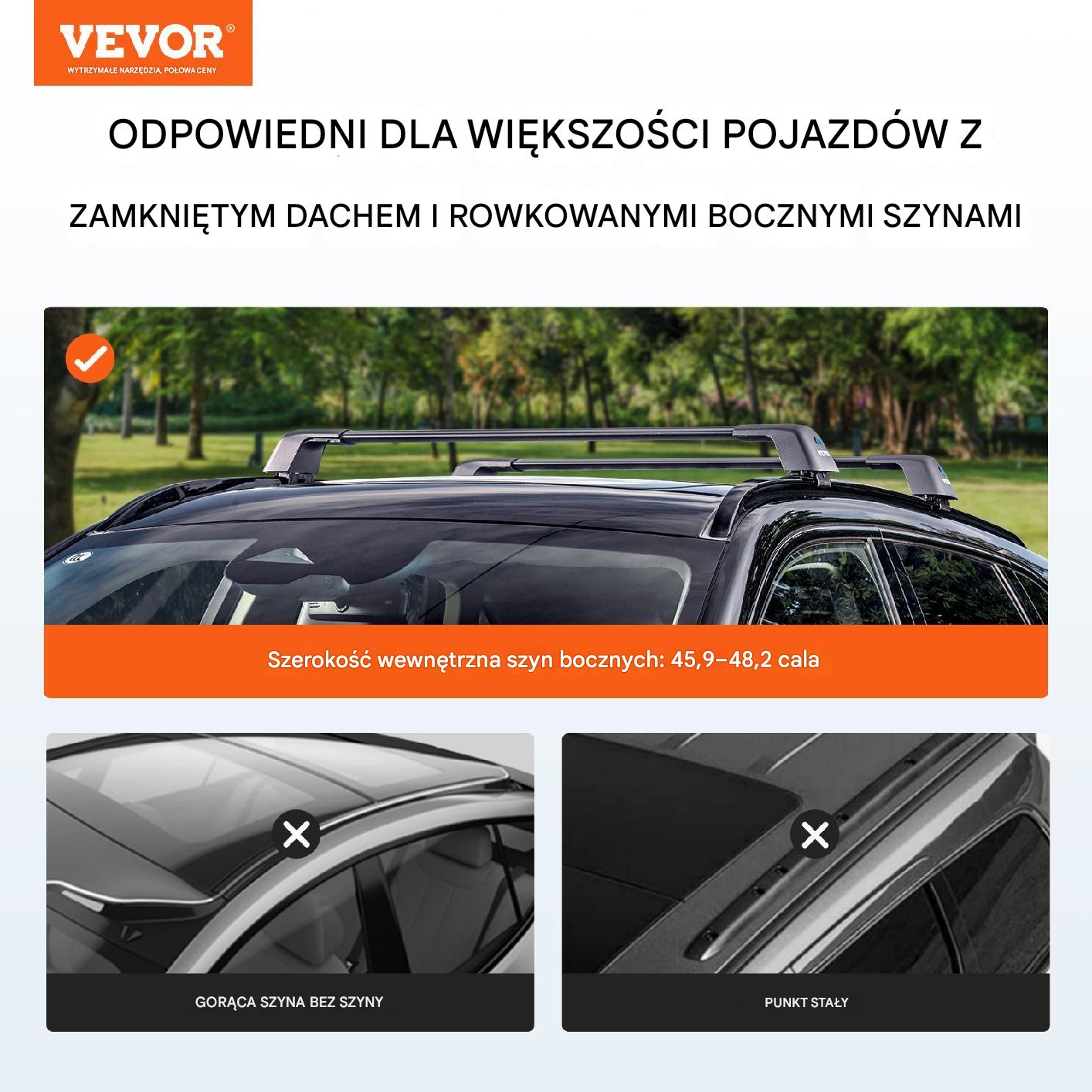 Bagażnik dachowy na relingi belki poprzeczki dachowe uniwersalny 129-135cm - obrazek 7